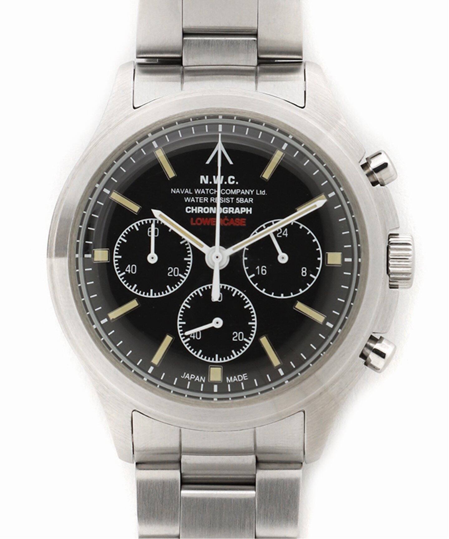 NAVAL WATCH Produced by LOWERCASE】別注 クロノグラフ メタルバンド  