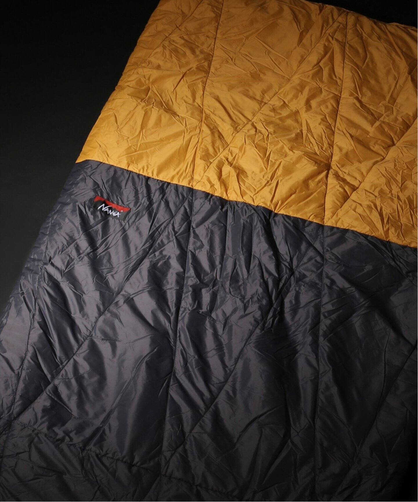 新品 ナンガ NANGA 寝袋 シュラフ 封筒型 クッション イエロー/グレー