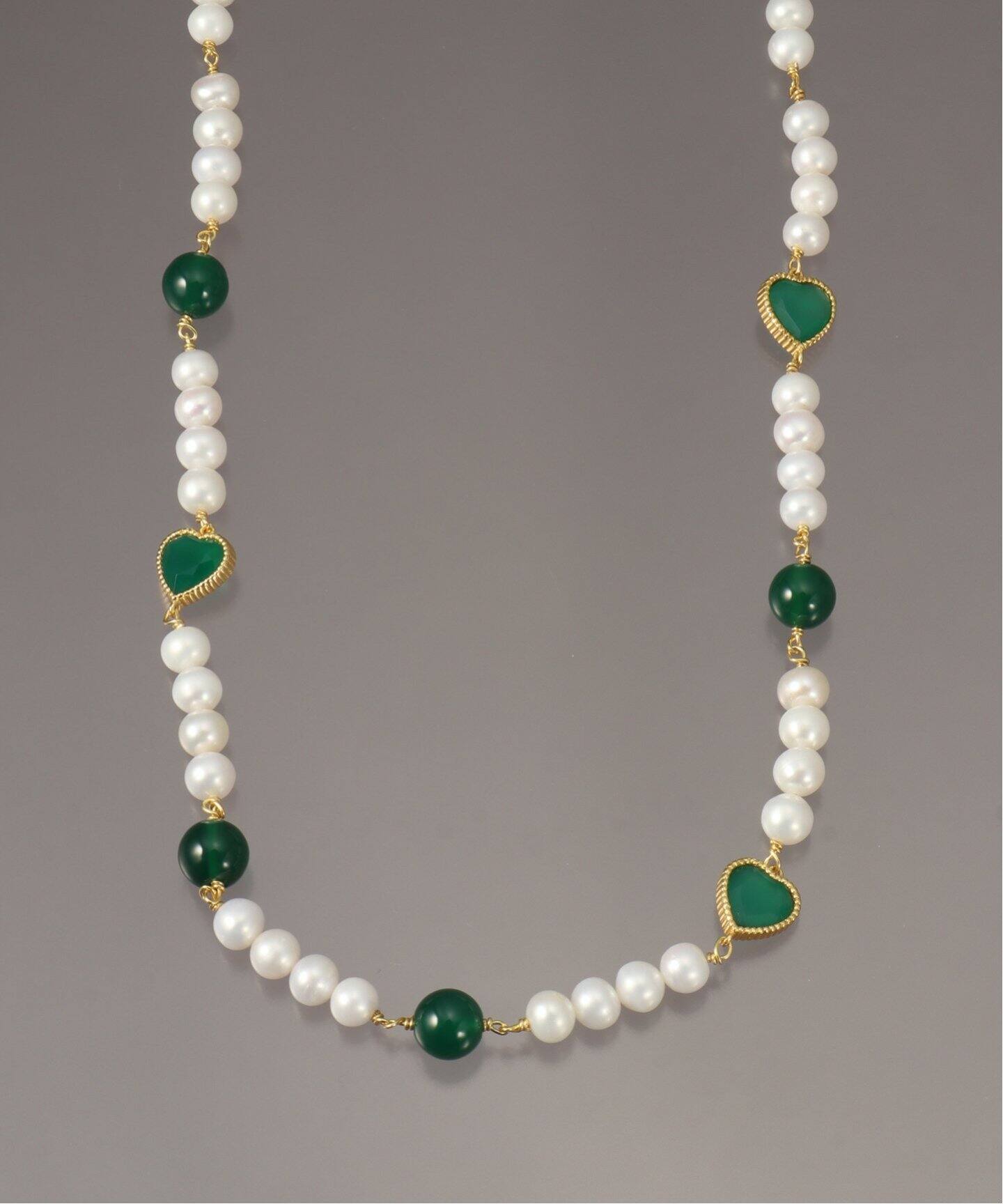 VEERT GREEN ONYX FRESHWATER PEARL NECKLA（ネックレス）｜BOICE FROM 