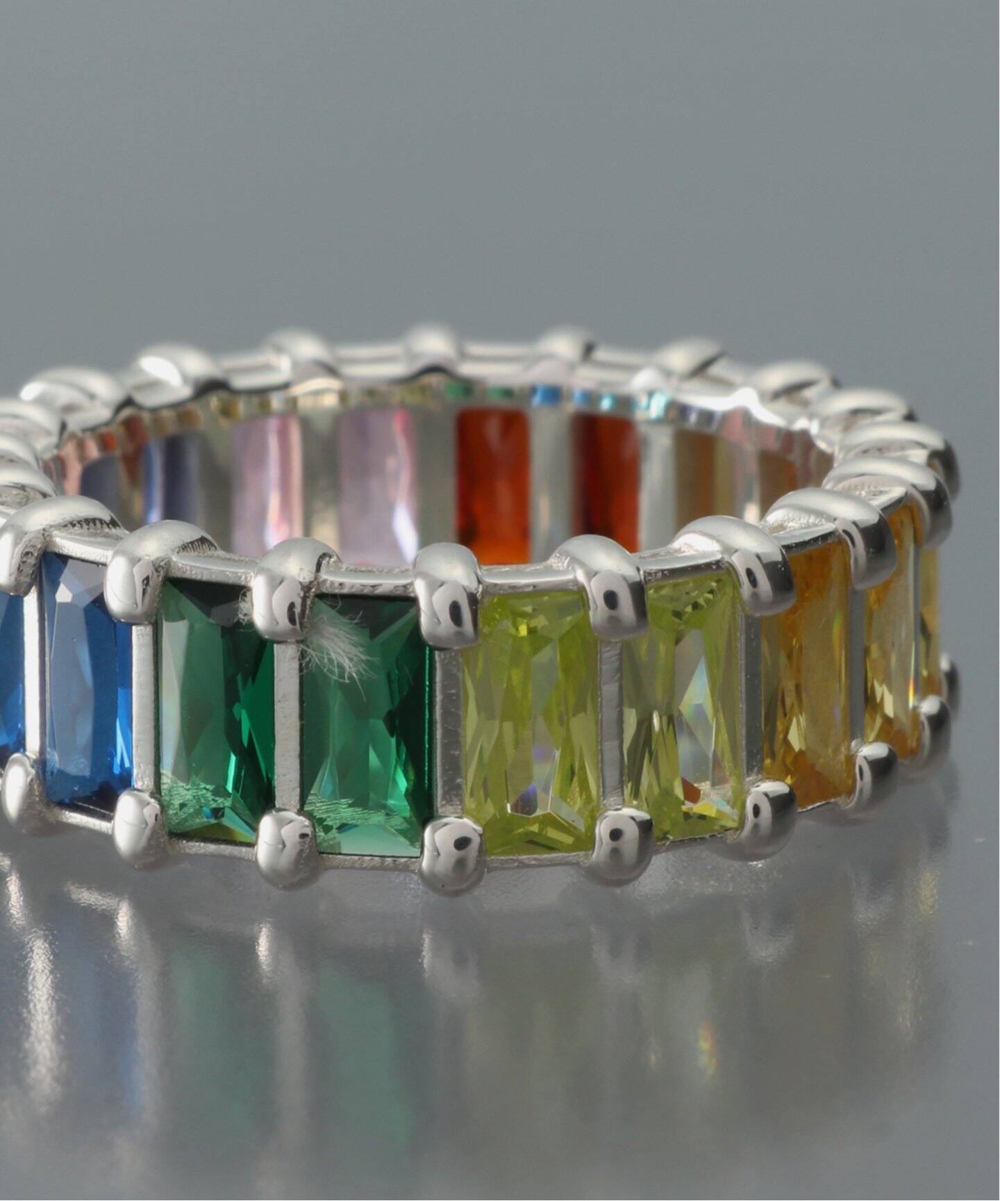 HATTON LABS RAINBOW BAGUETTE ETERNITY RING（リング）｜BOICE FROM 
