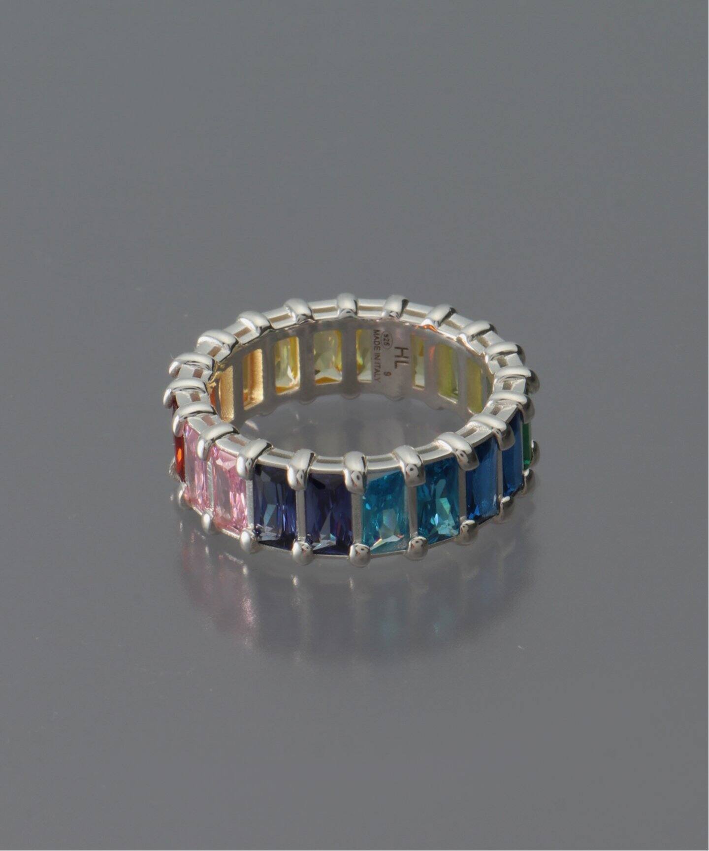 HATTON LABS RAINBOW BAGUETTE ETERNITY RING（リング）｜BOICE FROM 