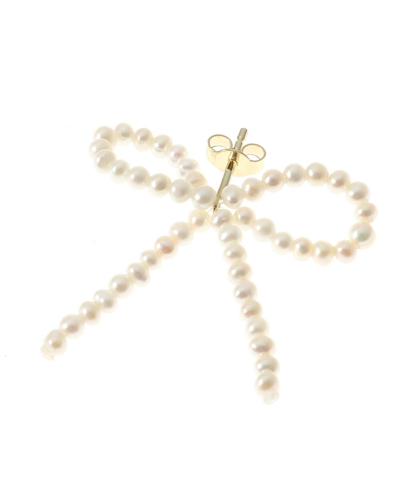 SASKIA DIEZ/サスキア ディツ】パールリボンピアス(片耳)（ピアス（両  