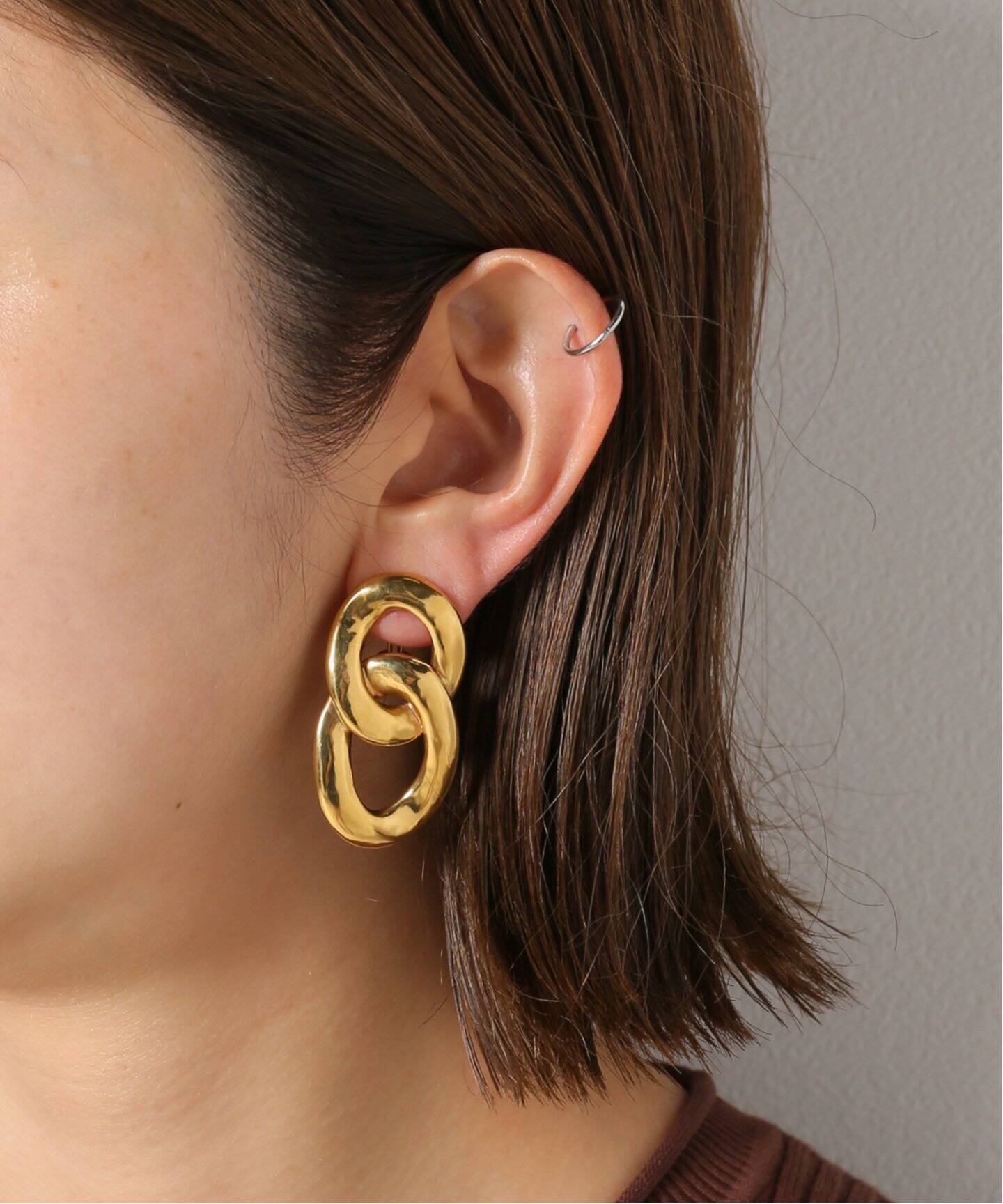 GOOSSENS PARIS/グーセンスパリ】ダブルサークルイヤリング  