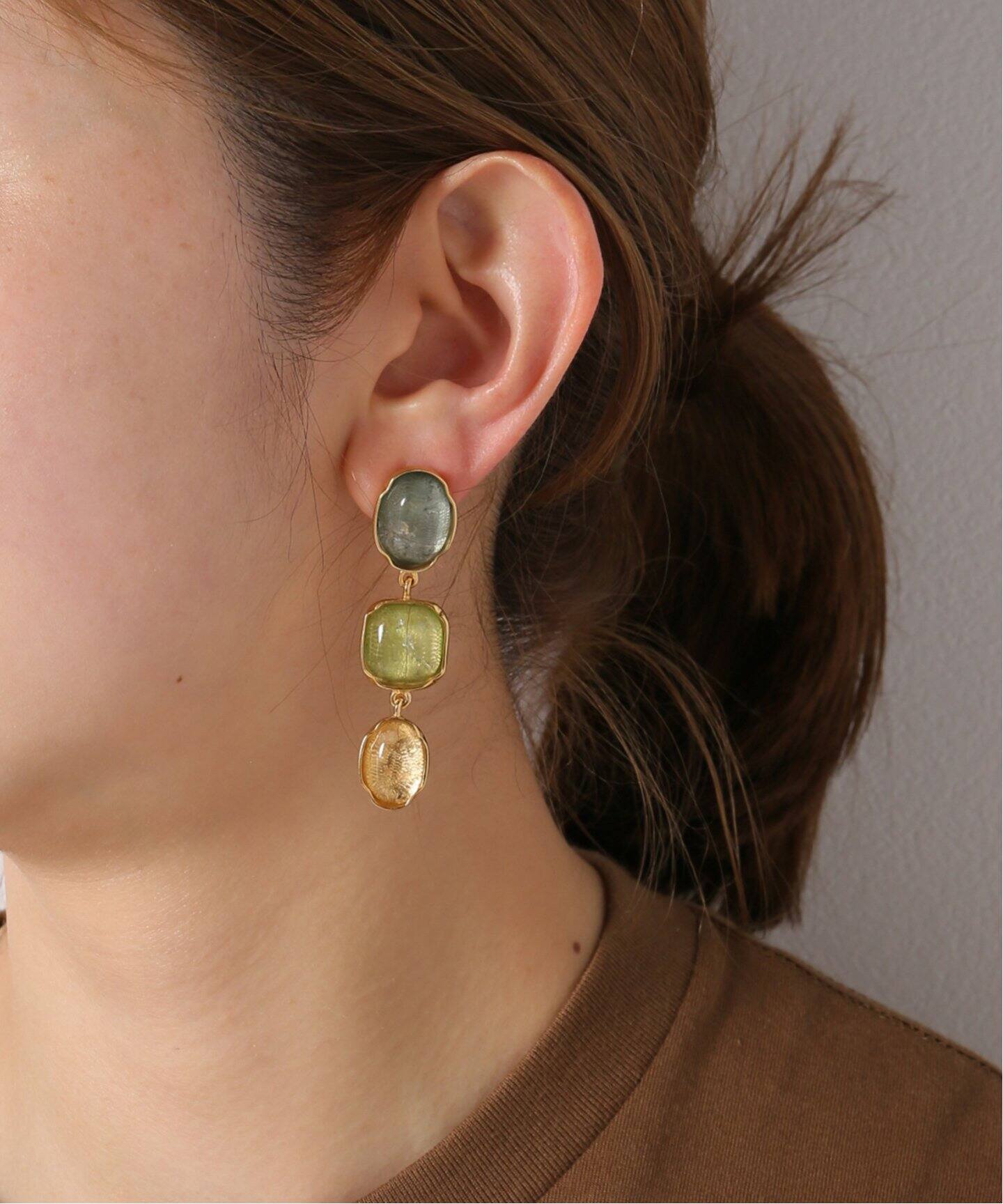 GOOSSENS PARIS/グーセンスパリ】CABOCHON COLOR イヤリング  