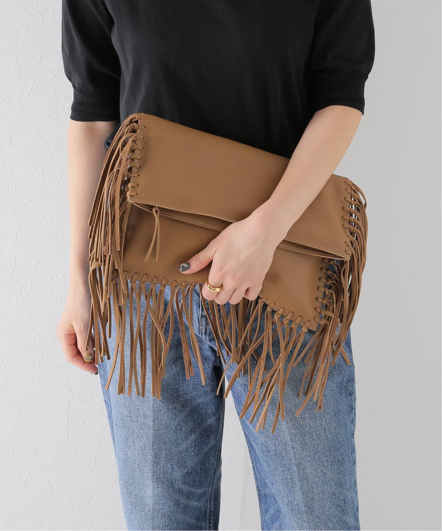 BAGMATI / バグマティ】フリンジクラッチ バック（クラッチバッグ  