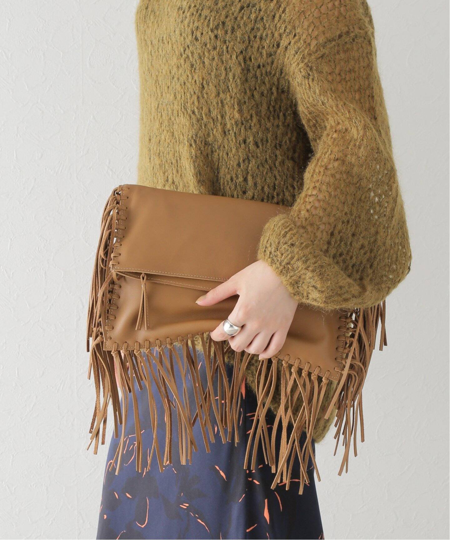 BAGMATI / バグマティ】フリンジクラッチ バック（クラッチバッグ  