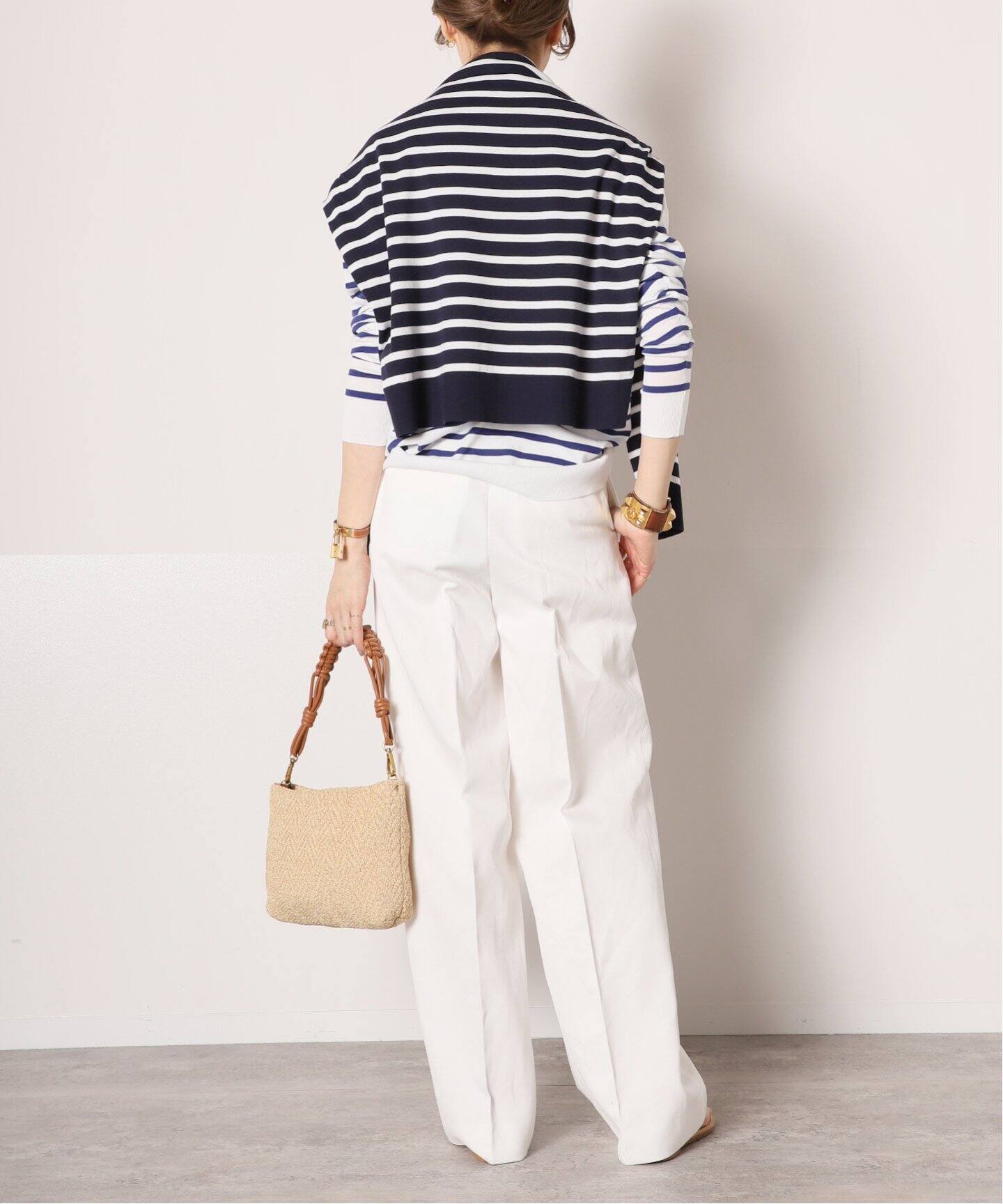 GIANNI CHIARINI/ジャン二 キアリー二】Straw fabric バッグ 