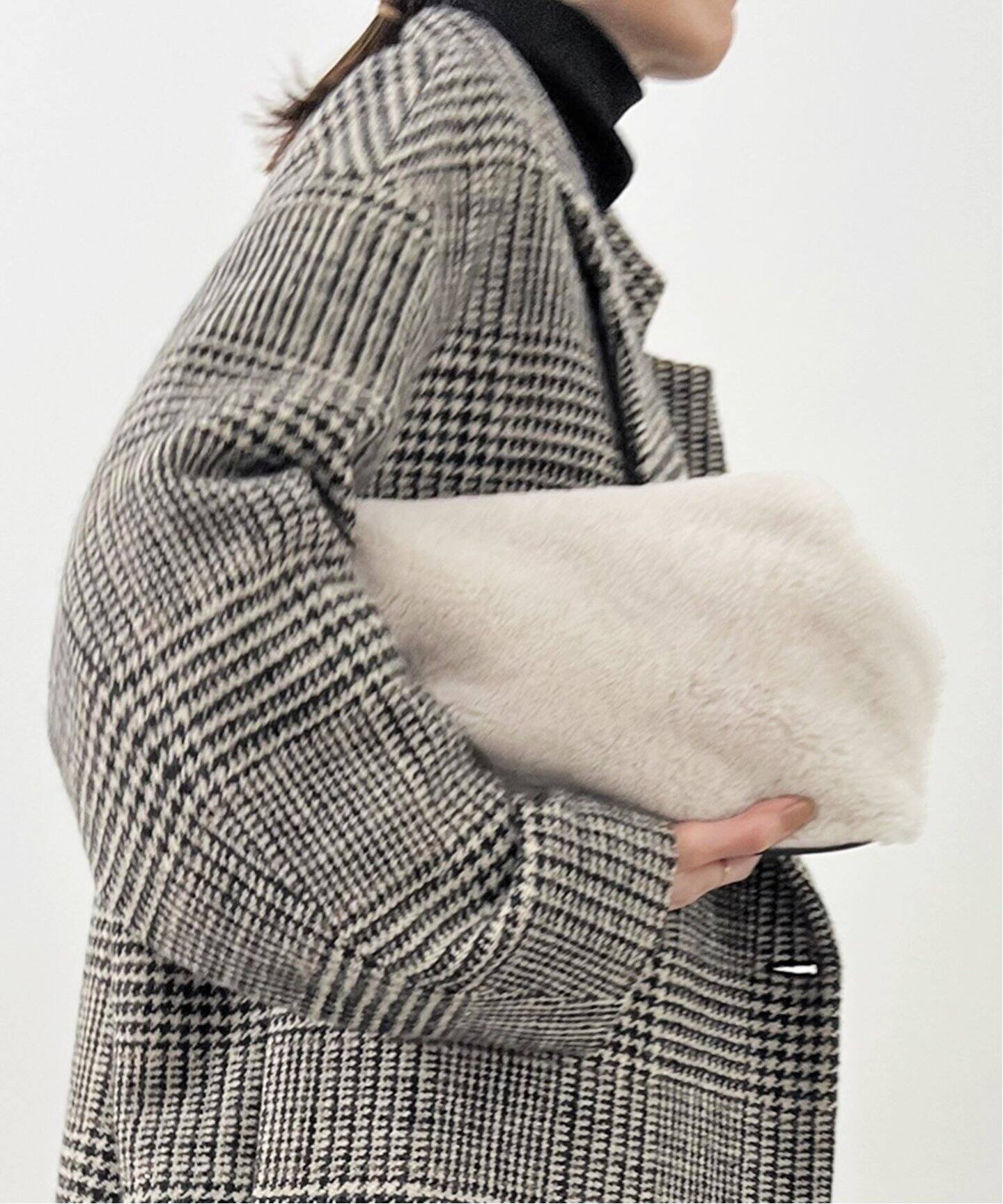 DEMELLIER LONDON】ShearlingSmooth Clutch（ショルダーバッグ）｜L  