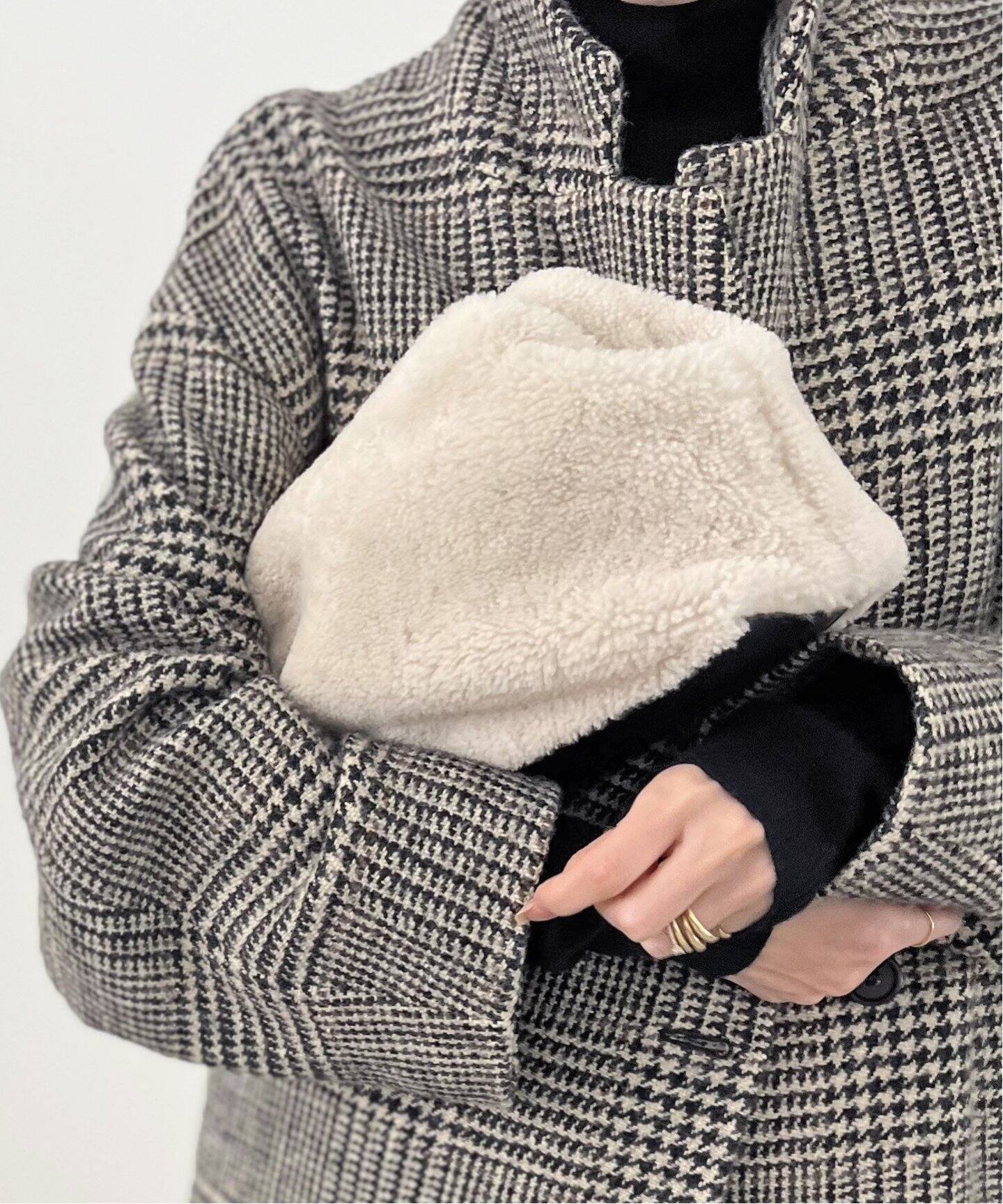 DEMELLIER LONDON】ShearlingSmooth Clutch（ショルダーバッグ）｜L  