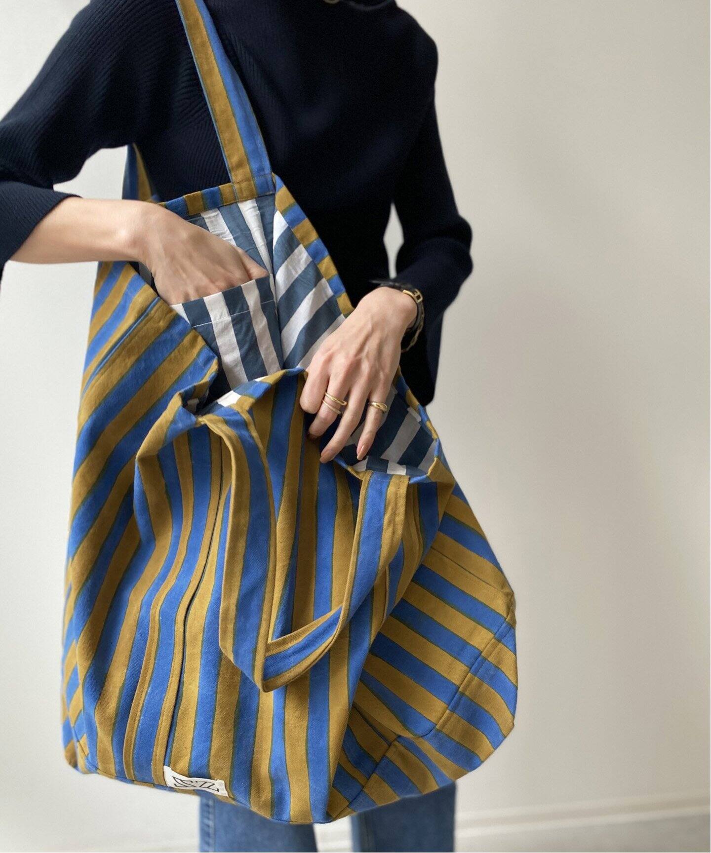 SZ Blockprints/エスゼットブロックプリント】OVERSIZE TOTE BAG 