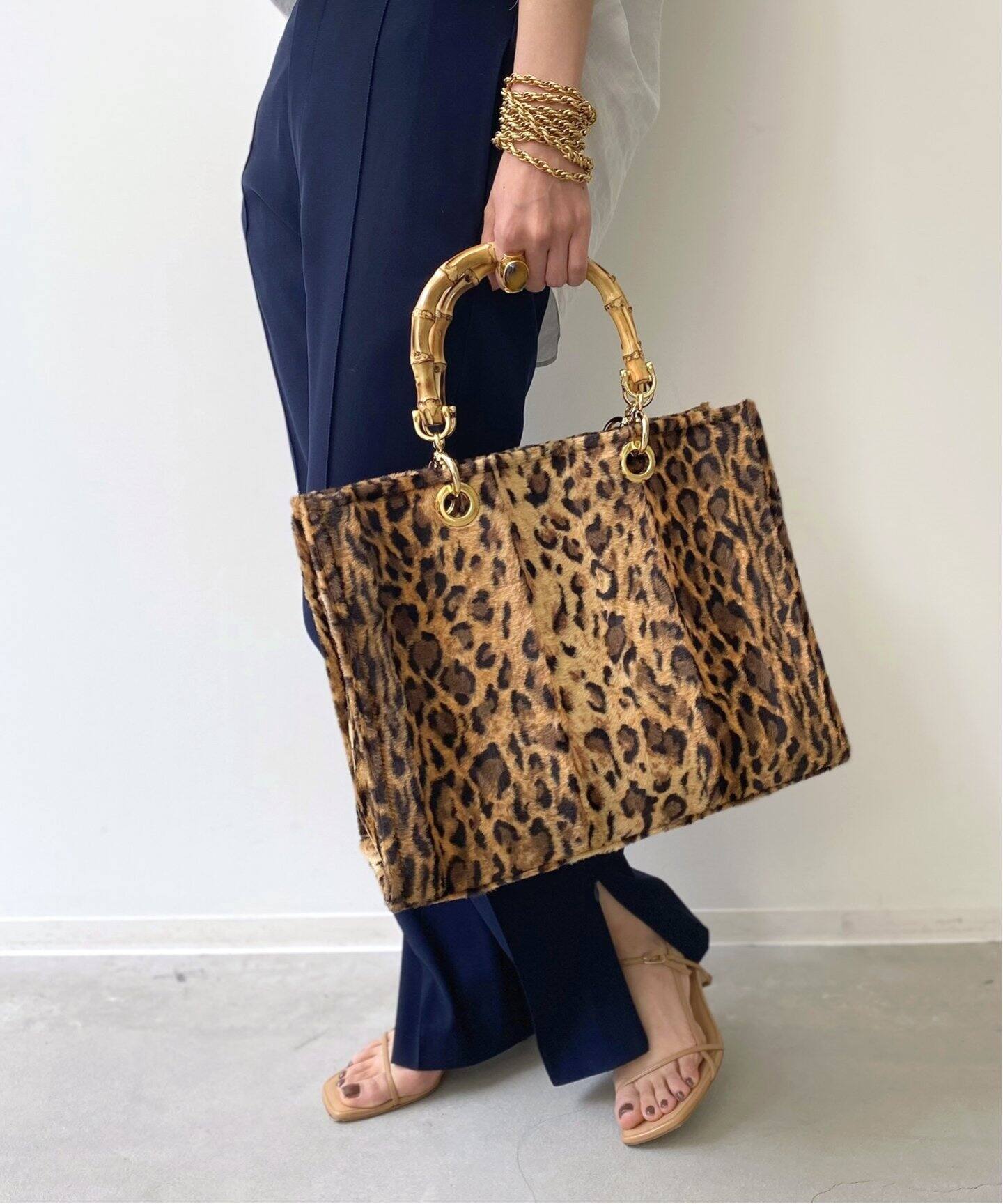 LAppartement Leopard Bamboo Bag（ハンドバッグ）｜L