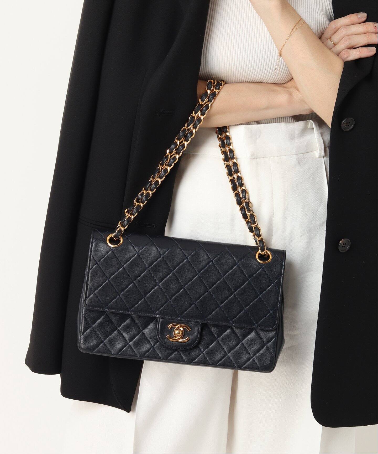 VINTAGE CHANEL/シャネル】マトラッセチェーンショルダーバッグ nv25 