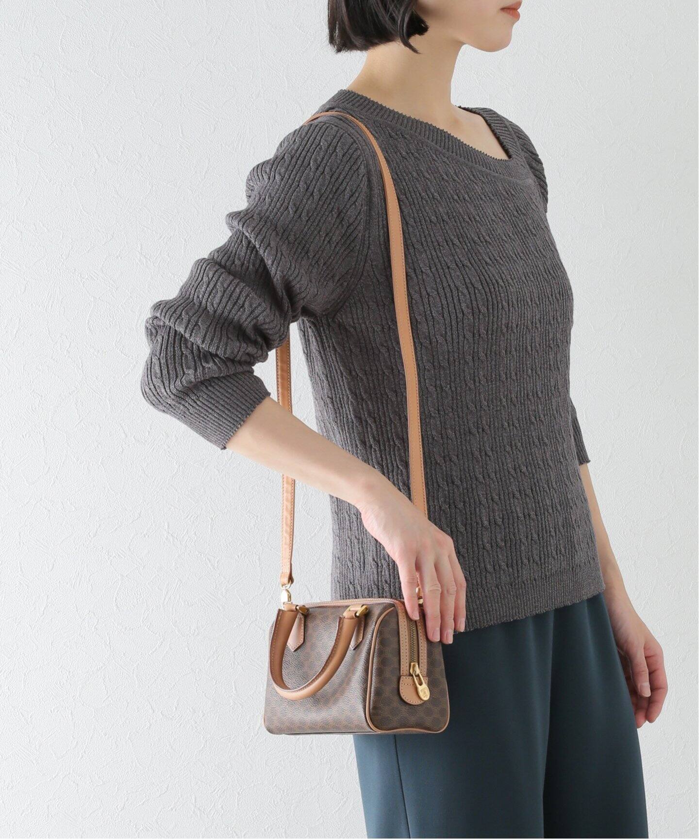 VINTAGE CELINE マカダム2wayミニボストンバッグ（ショルダーバッグ 