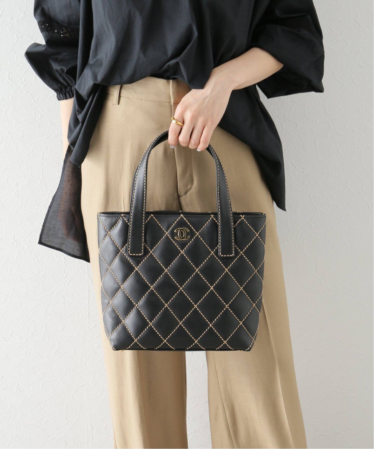 VINTAGE CHANEL ワイルドステッチ トートバッグ（トートバッグ  