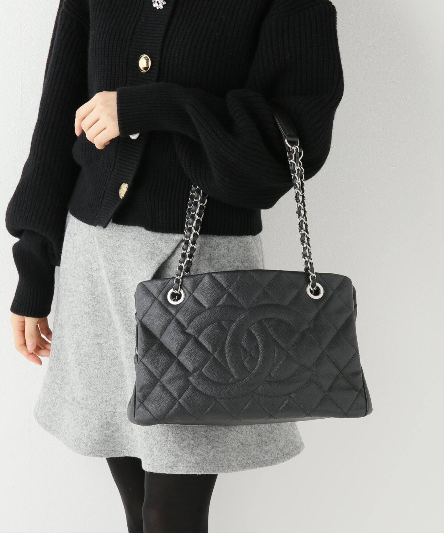VINTAGE CHANEL マトラッセチェーンショルダートートバッグ（トート 