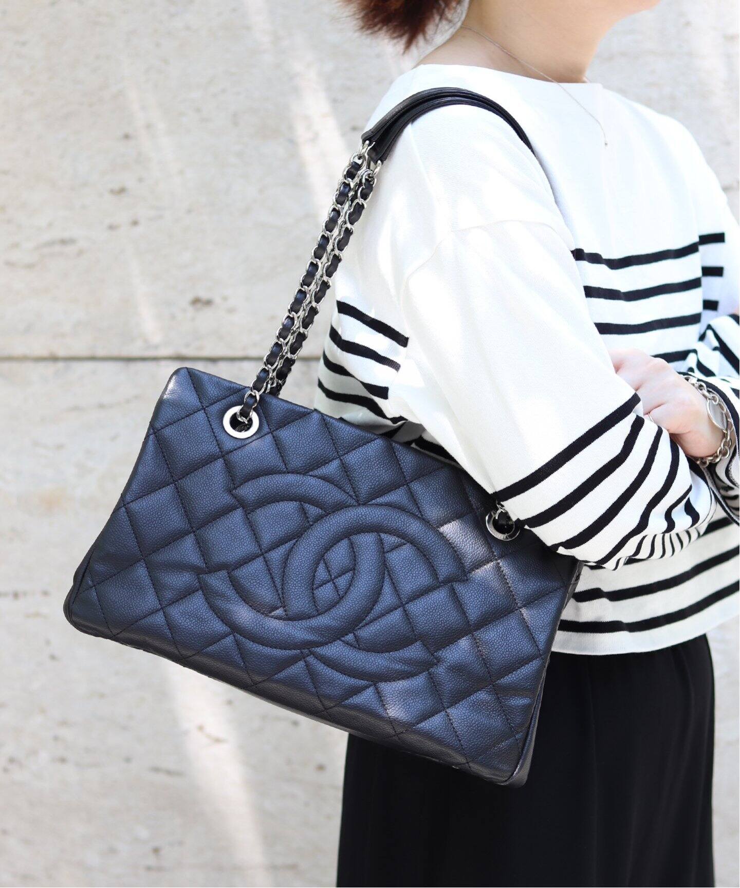 VINTAGE CHANEL マトラッセチェーンショルダートートバッグ（トート 