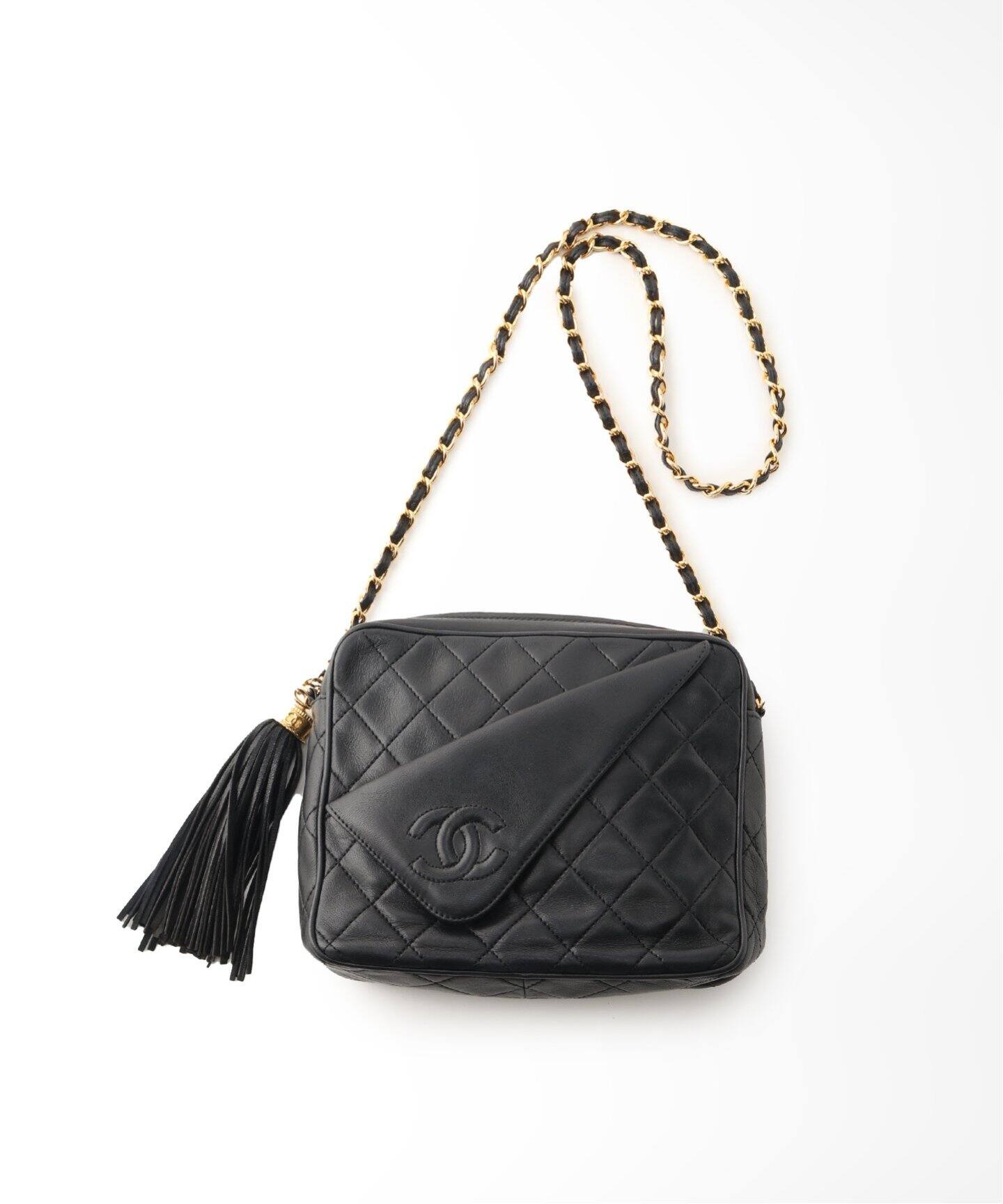 VINTAGE CHANEL マトラッセタッセルチェーンショルダーバッグ 