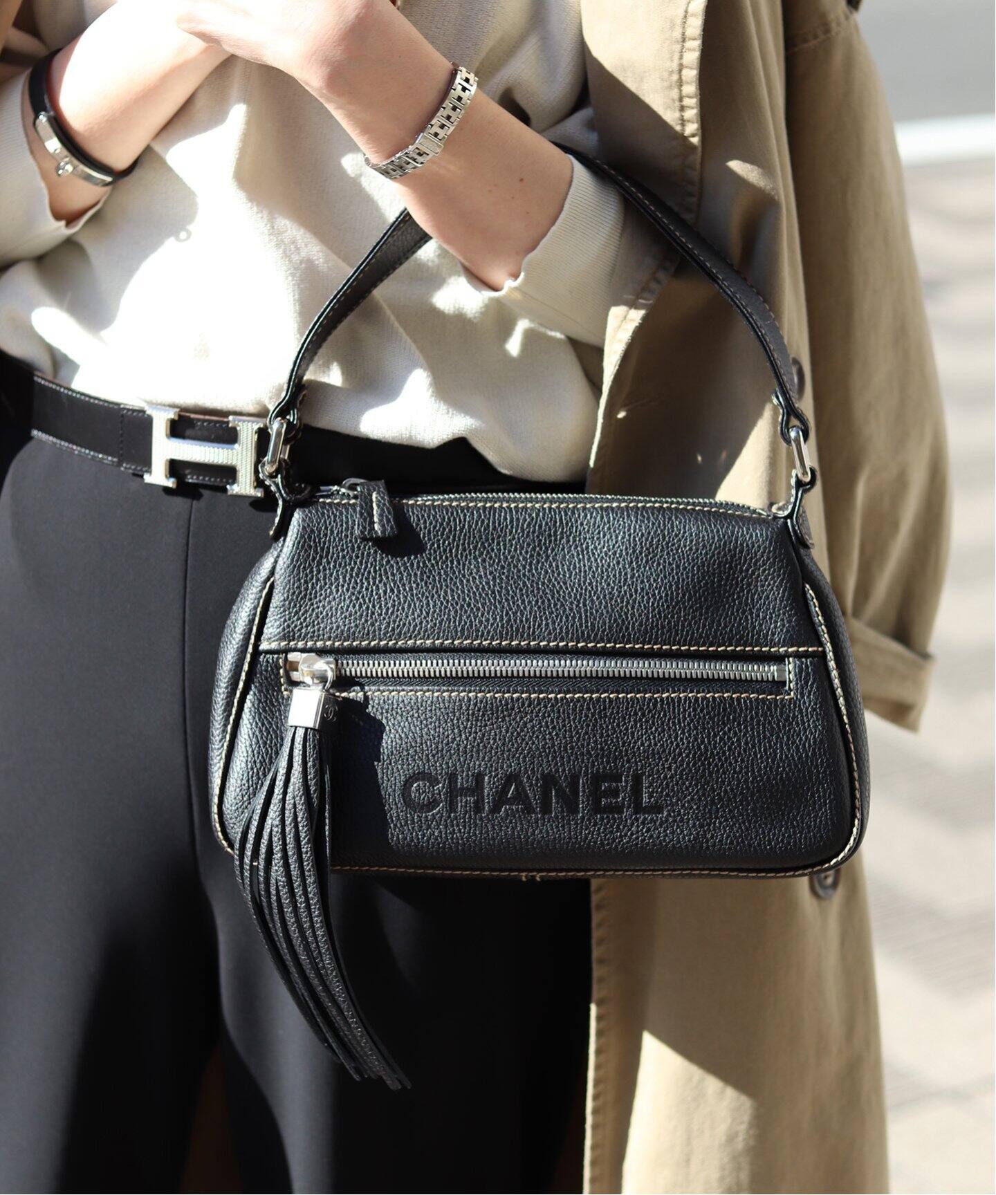 VINTAGE CHANEL タッセルセミショルダーバッグ（ショルダーバッグ 