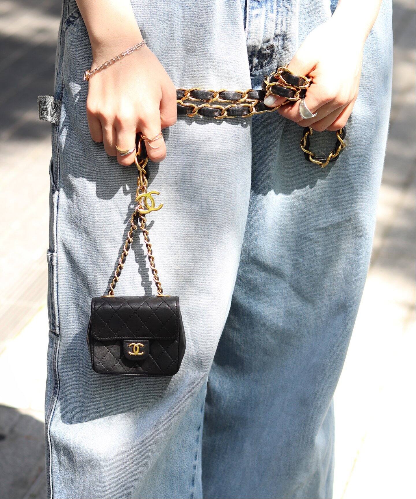 VINTAGE CHANEL/シャネル】 マトラッセチェーンショルダーミニバッグ 