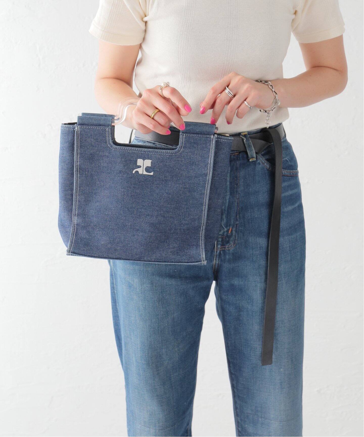 VINTAGE COURREGES デニムハンドバッグ S（ハンドバッグ）｜ENSEMBLE  