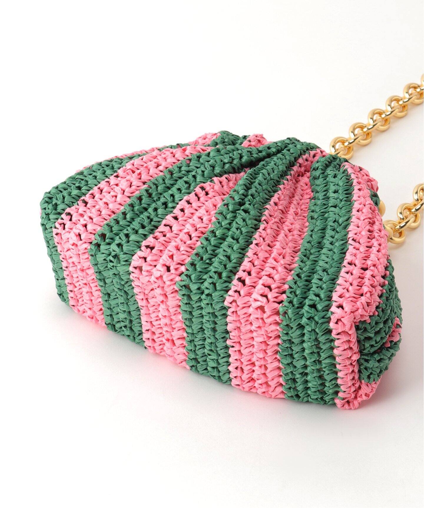 Maria la rosa/マリア ラ ローザ】ストライプクロシェバッグ  