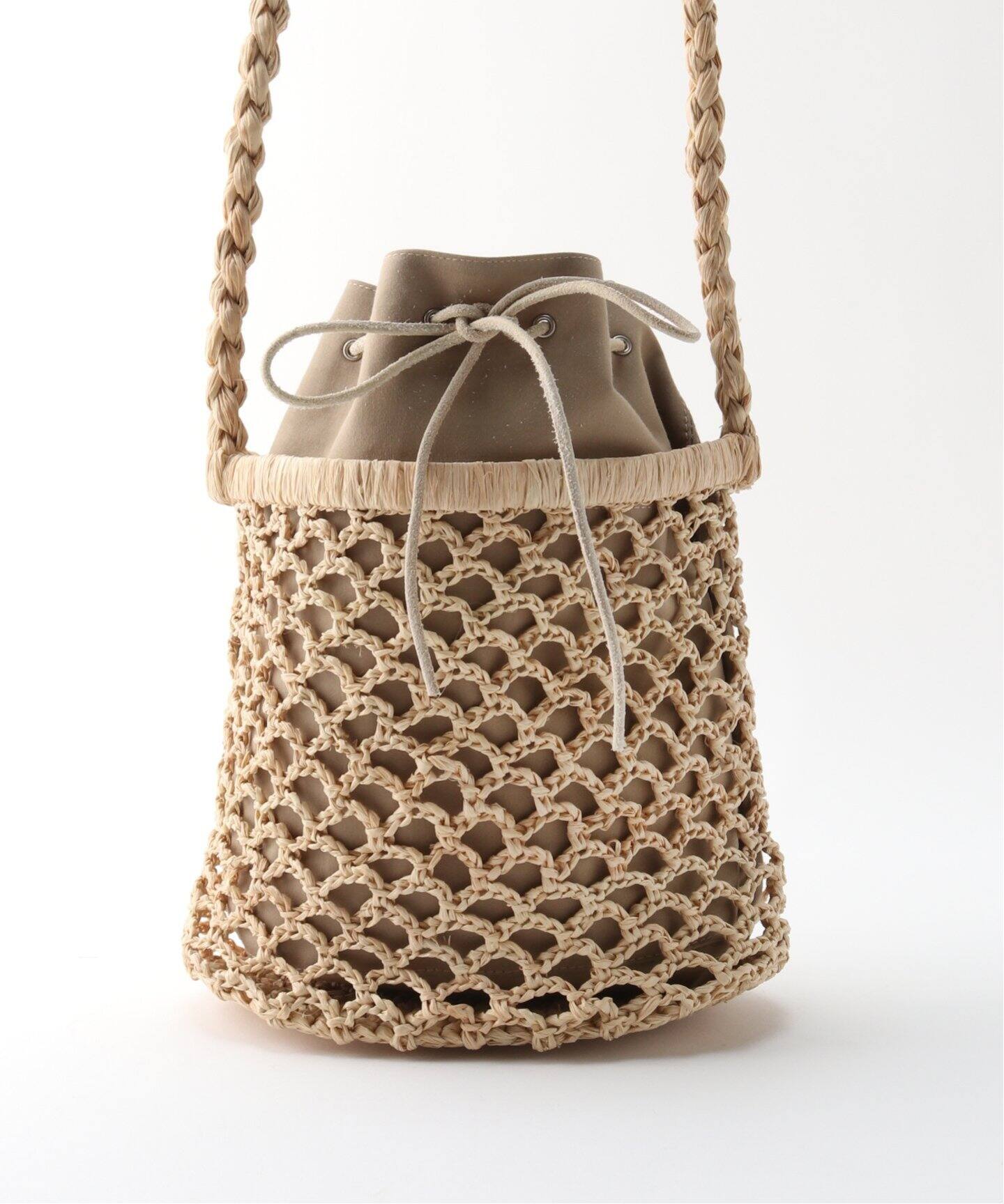 完売seya. 仕込ん セヤ RAFFIA SHOPPING BAG ベージュ ラフィア