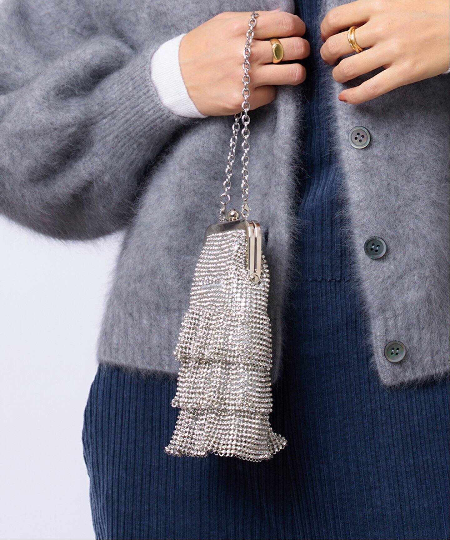 Whiting&Davis】Kyra Petite Ruffle Clutch バッグ（その他バッグ 