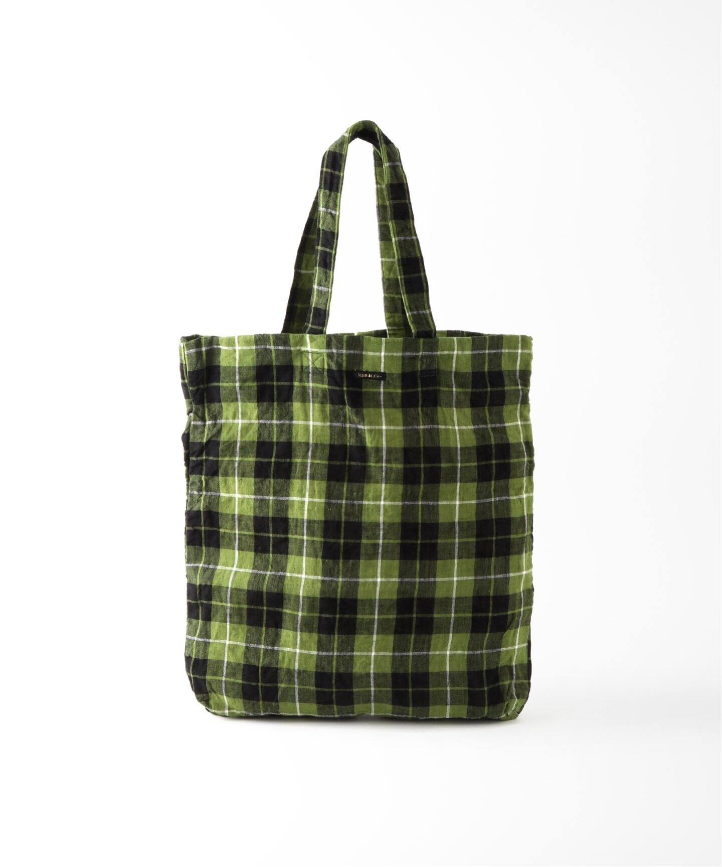 R&D.M.Co】 LINEN CHK TOTE リネンチェック トート バッグ（その他 