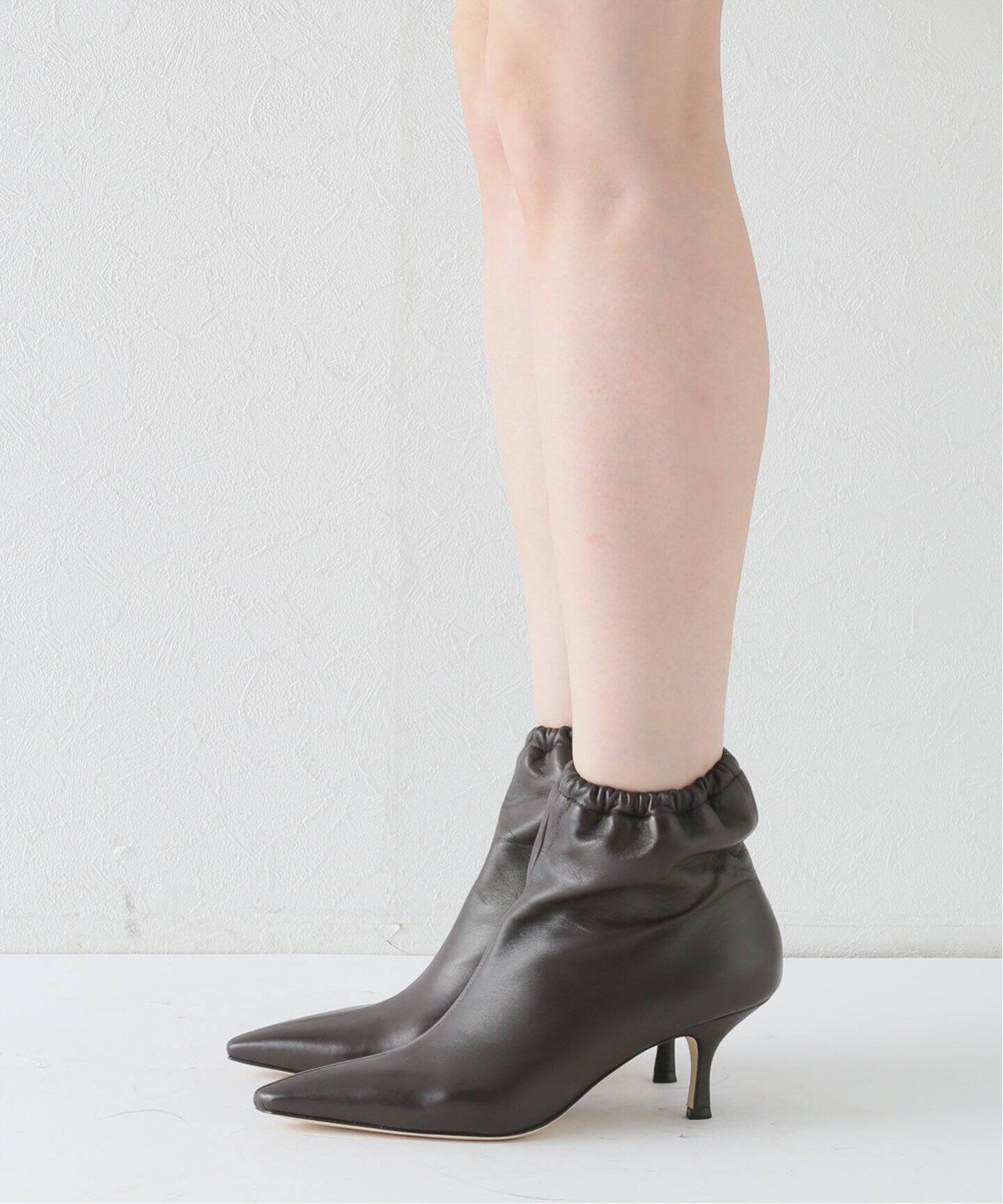 BRENTELLA/ブレンテッラ】 SHIRRING SHORT ブーツ（ブーティ・ショート  