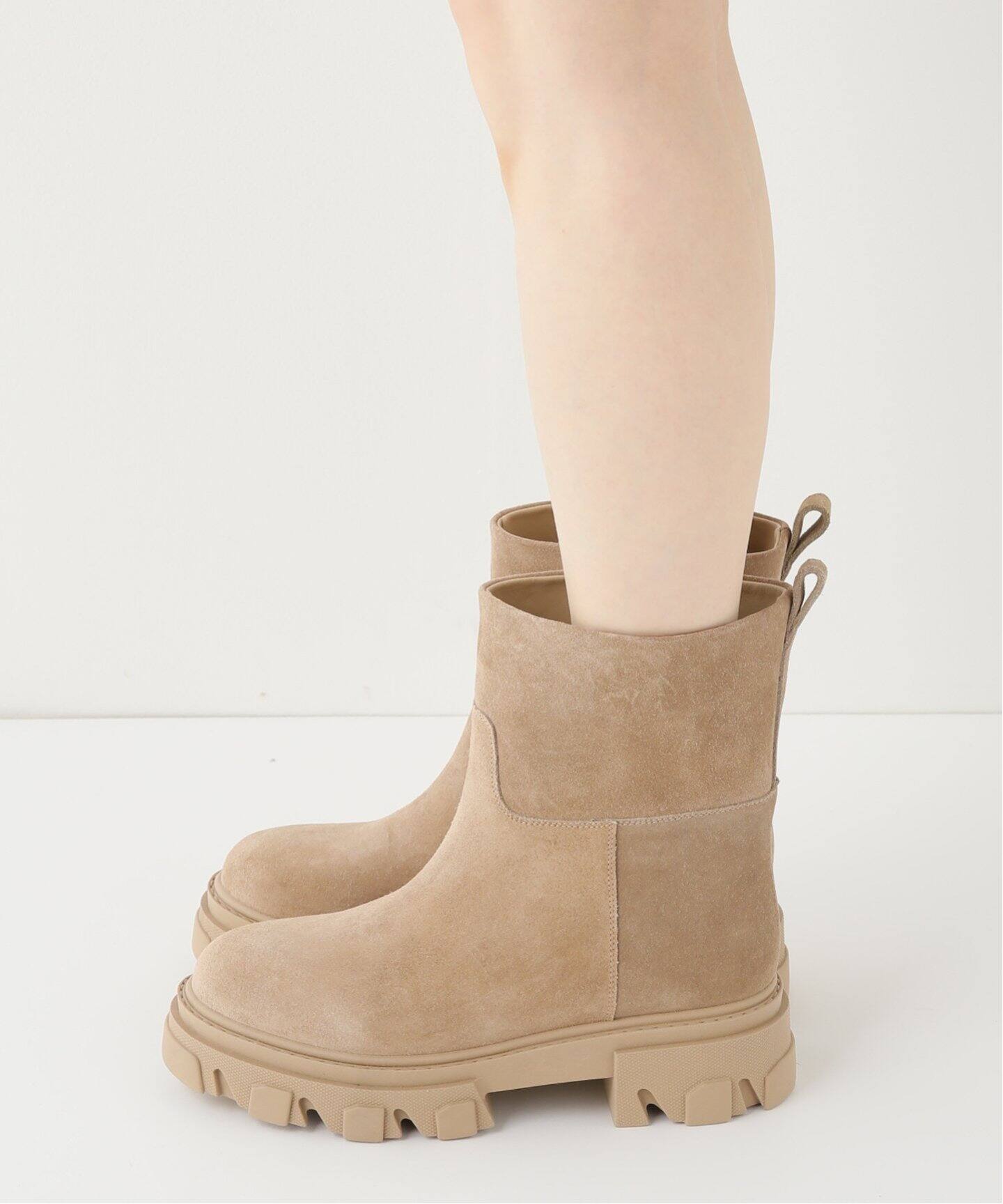 GIA BORGHINI/ジア ボルギーニ】 SUEDE TUBULAR ショートブーツ 