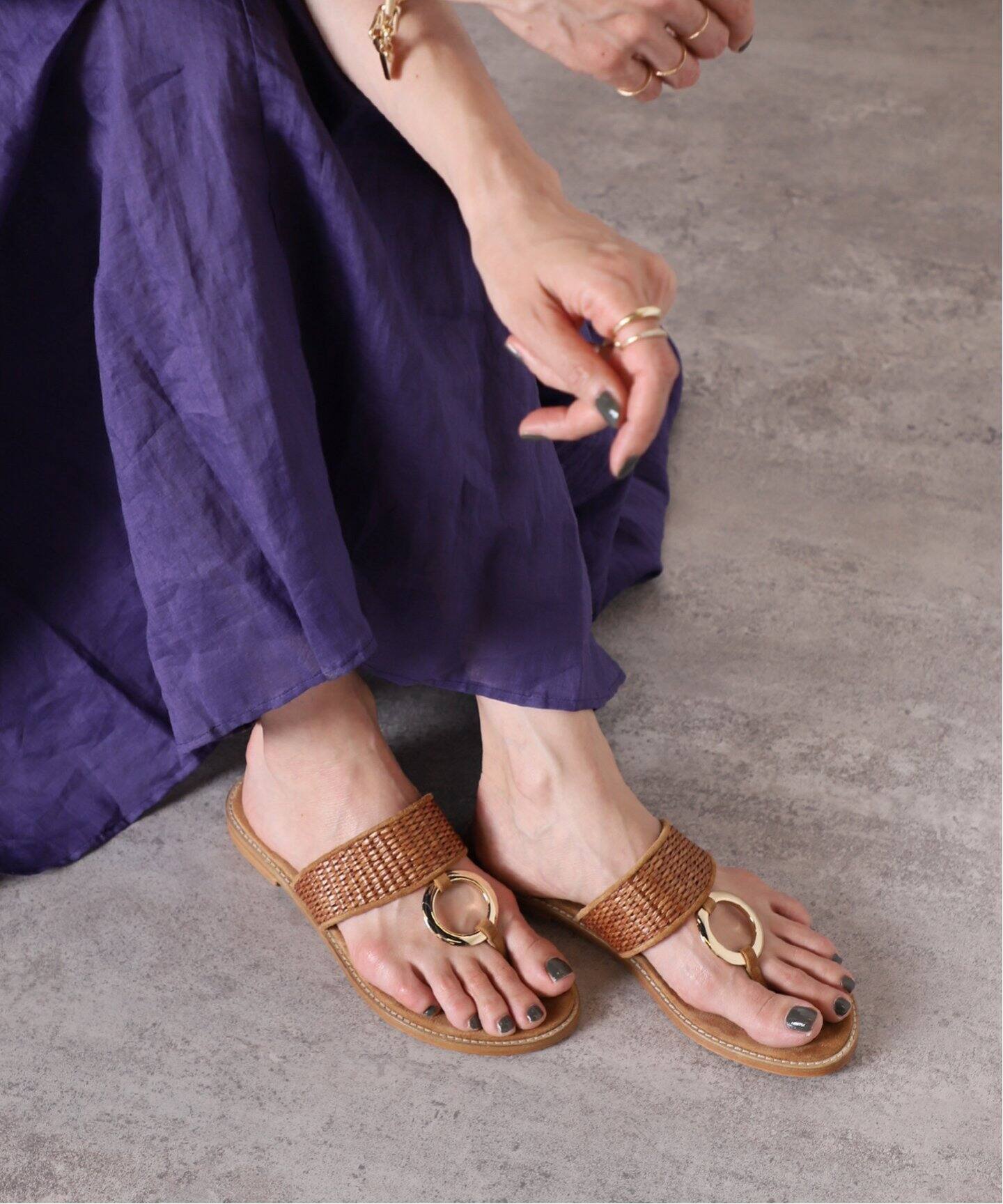 IL SANDALO OF CAPRI/イル サンダロ オブ カプリ】GOLD RING サンダル  