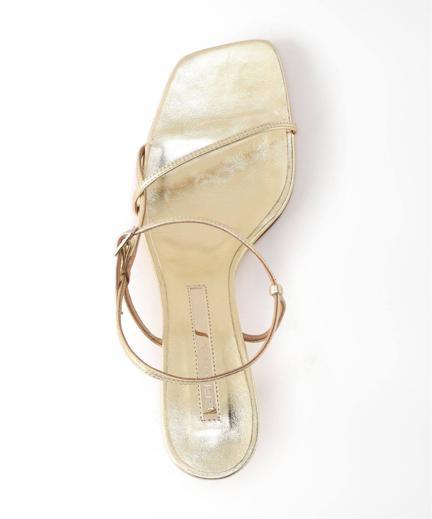 BRENTA/ブレンタ】Square Toe Strap Gold Sandal（サンダル）｜L  