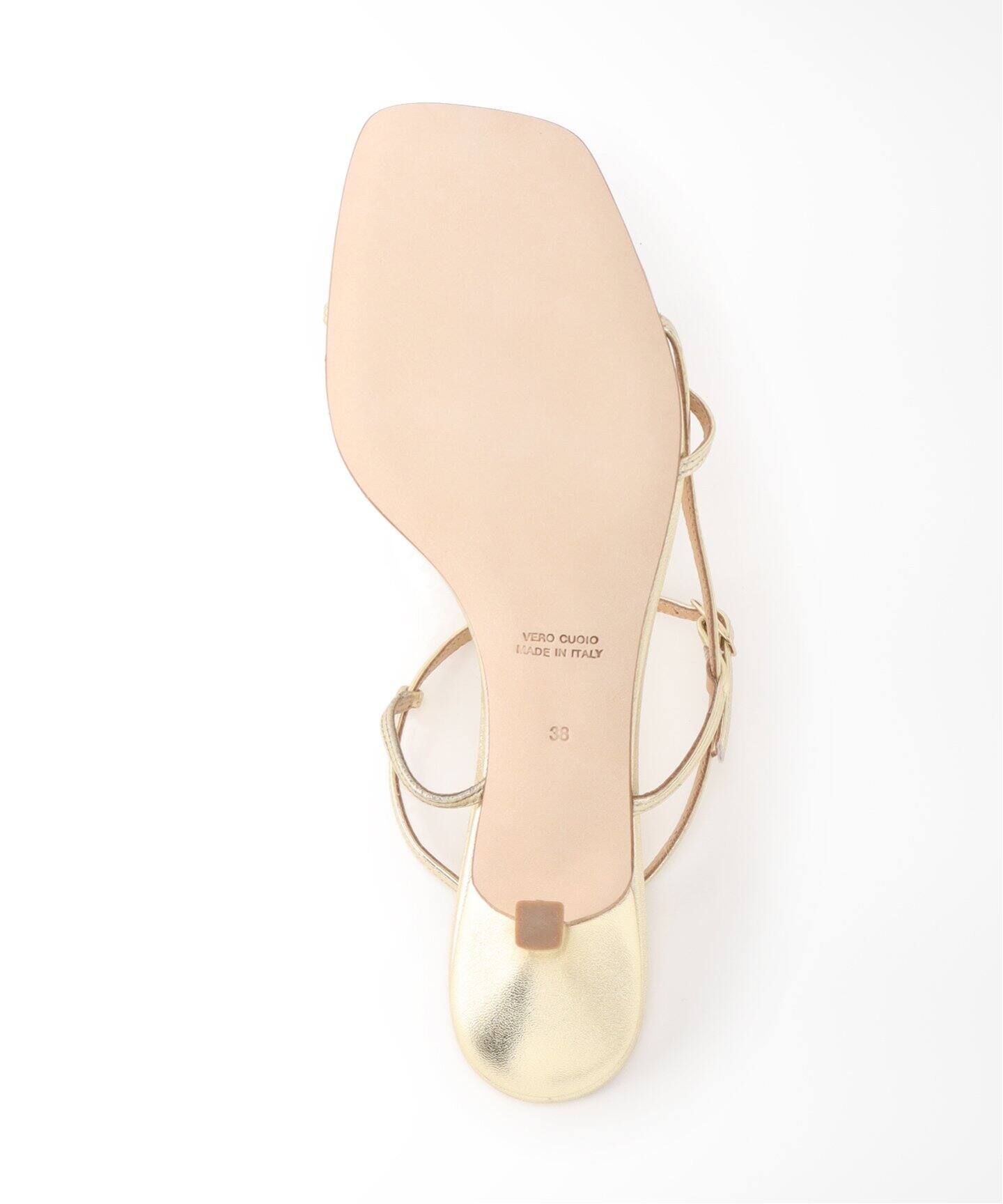 BRENTA/ブレンタ】Square Toe Strap Gold Sandal（サンダル）｜L  