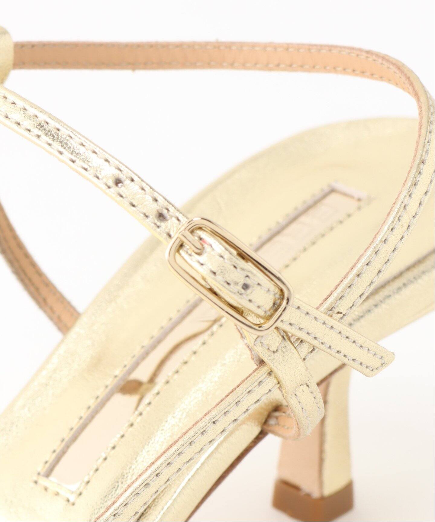 BRENTA/ブレンタ】Square Toe Strap Gold Sandal（サンダル）｜L  
