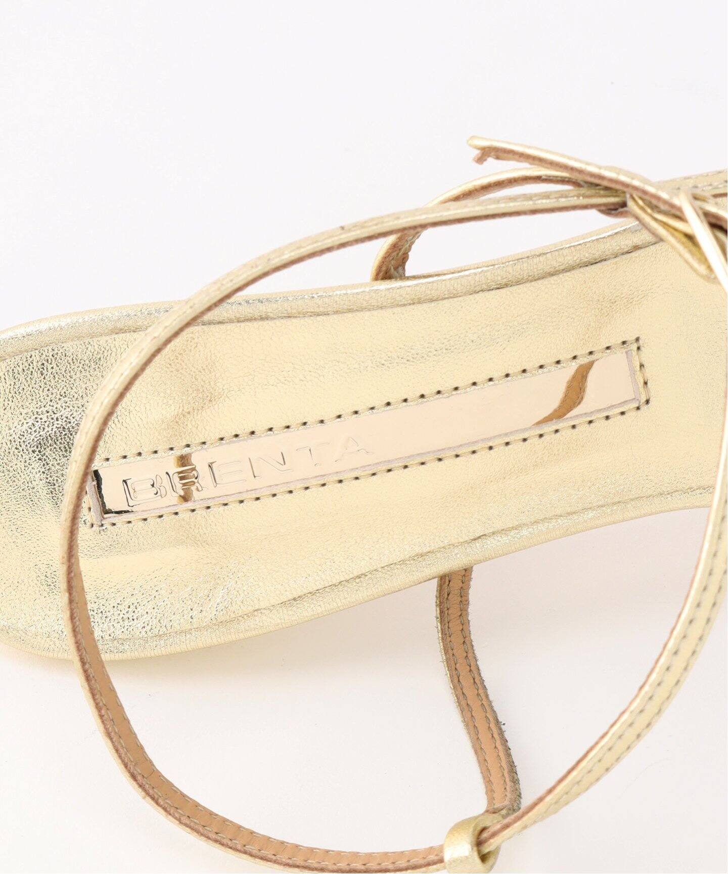 BRENTA/ブレンタ】Square Toe Strap Gold Sandal（サンダル）｜L  