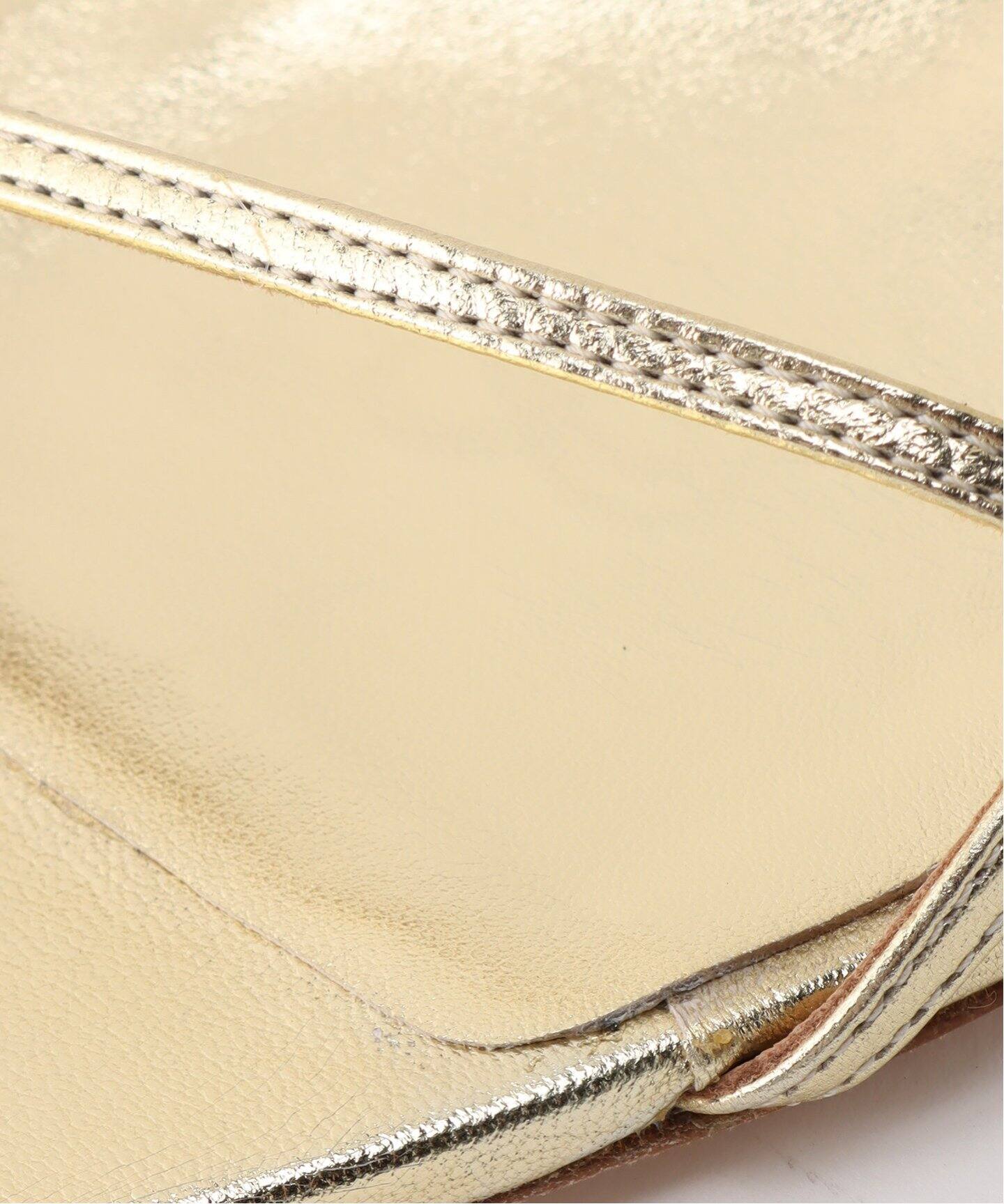 BRENTA/ブレンタ】Square Toe Strap Gold Sandal（サンダル）｜L  