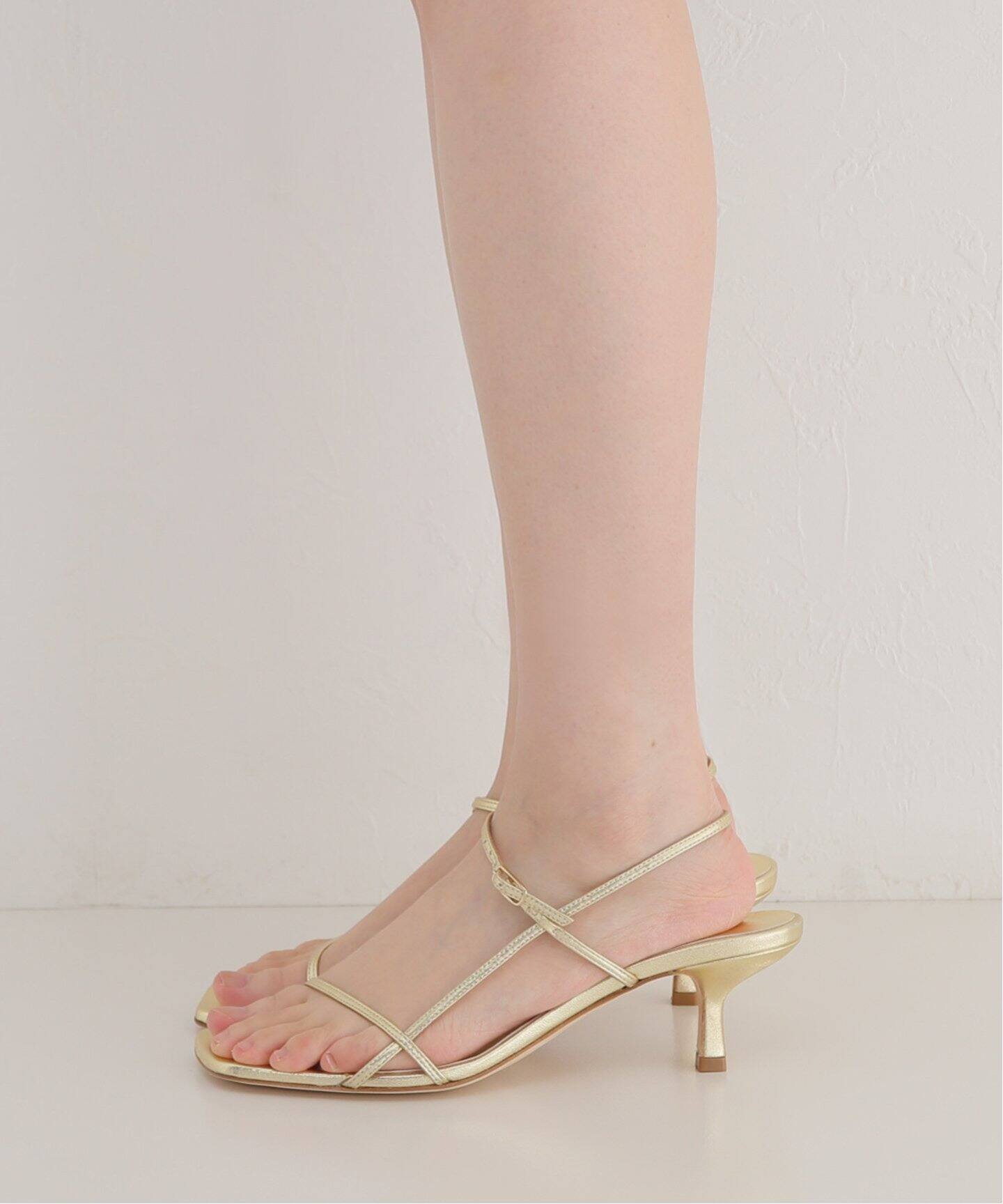 BRENTA/ブレンタ】Square Toe Strap Gold Sandal（サンダル）｜L  