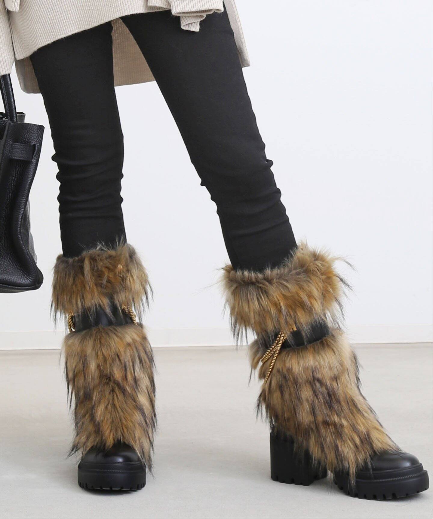 GIUSEPPE ZANOTTI/ジュゼッペ ザノッティ】Fake fur BOOTS（ロング  
