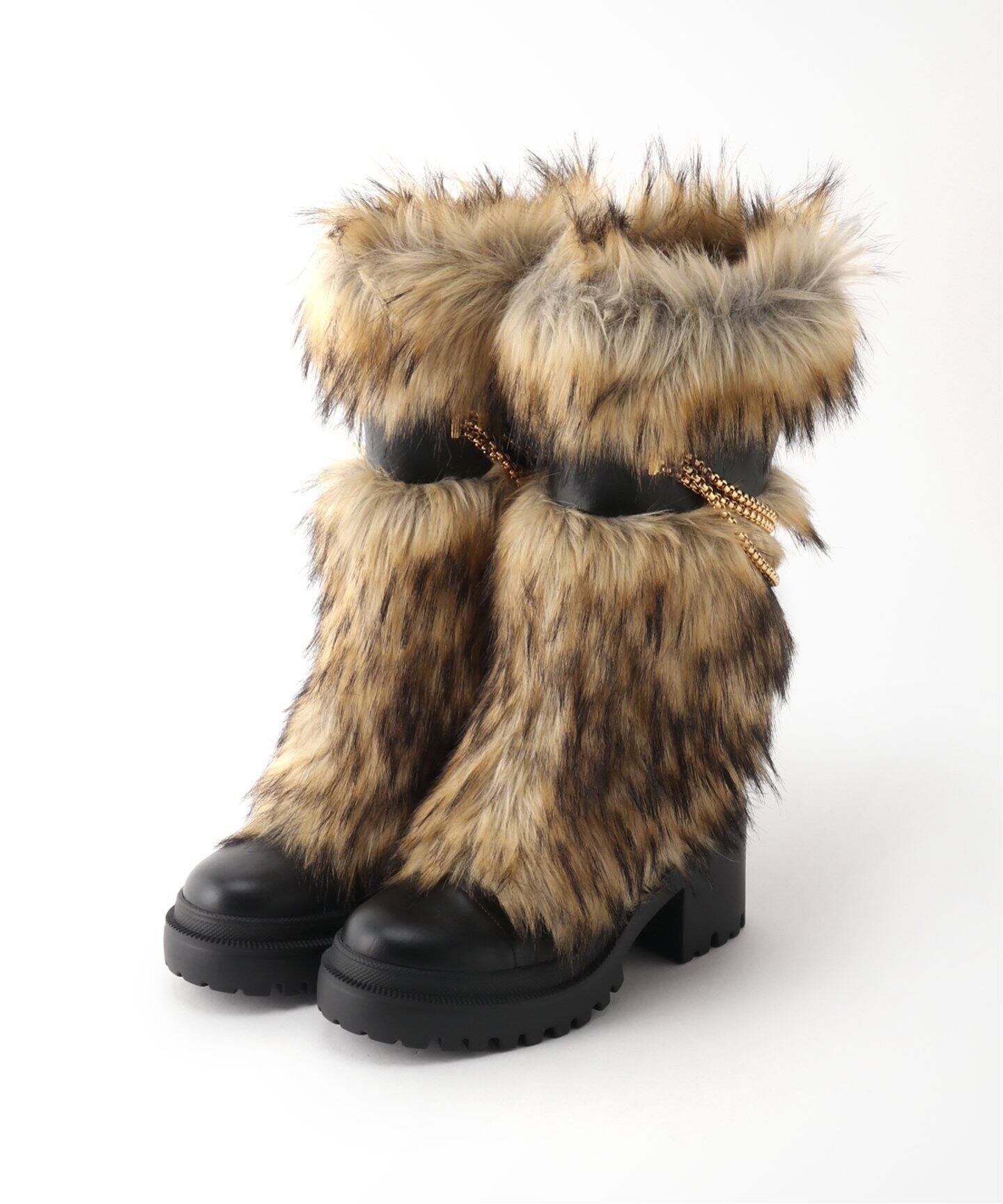 GIUSEPPE ZANOTTI/ジュゼッペ ザノッティ】Fake fur BOOTS（ロング 