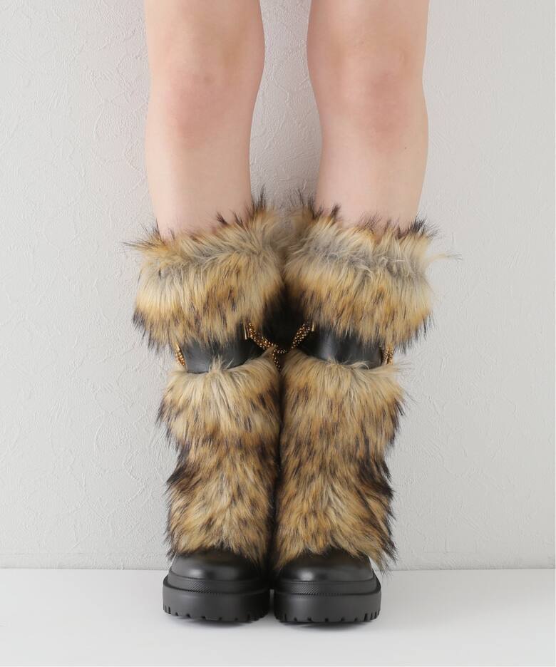 GIUSEPPE ZANOTTI/ジュゼッペ ザノッティ】Fake fur BOOTS（ロング 