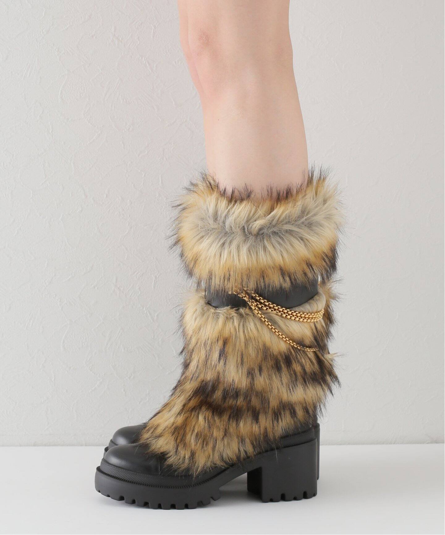 GIUSEPPE ZANOTTI/ジュゼッペ ザノッティ】Fake fur BOOTS（ロング 
