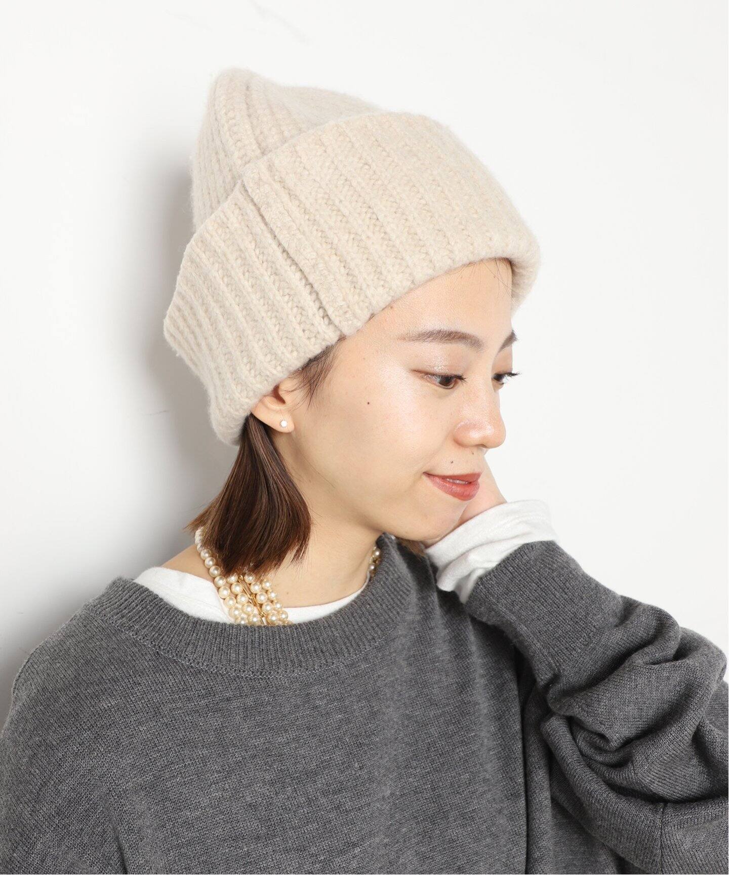 KGW/ケージーダブリュー】RIBBED KNIT キャップ（ニットキャップ 