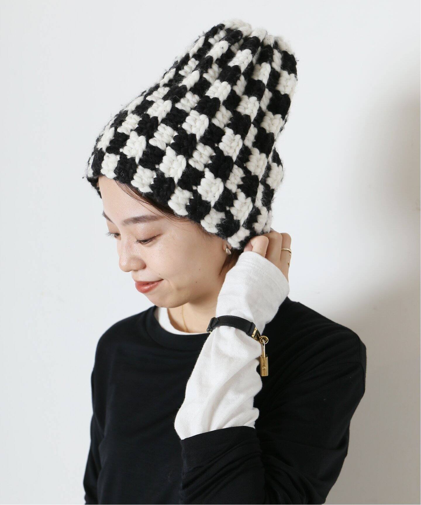 KGW/ケージーダブリュー】HAND CROCHET KNIT キャップ（ニットキャップ 