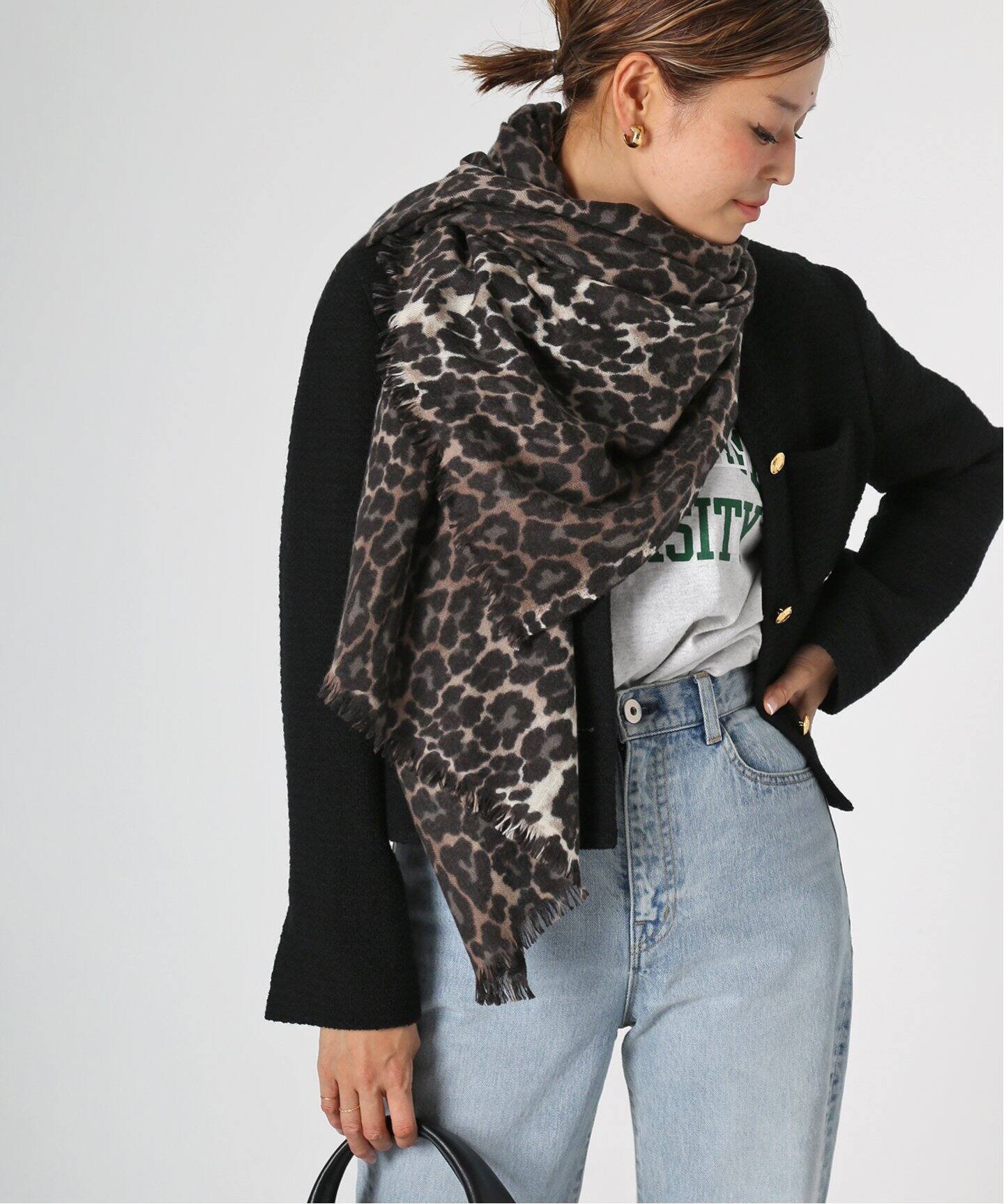 DOUCE GLOIRE/ドゥース グロワール】 LEOPARD ストール（マフラー  