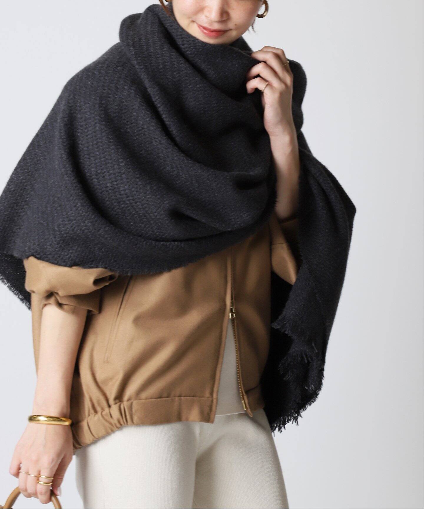 美品 エルメス カシミヤスヌード グレー（楽天市場】【中古】HERMES  