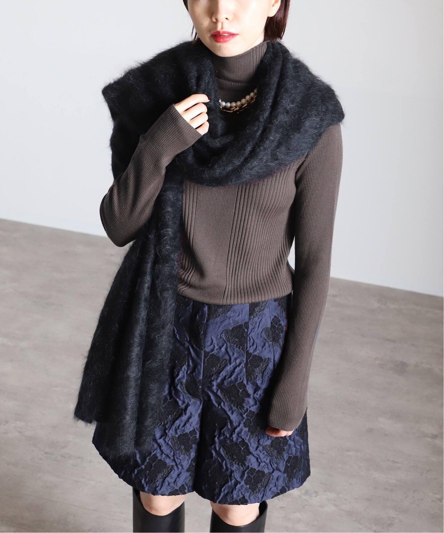 ASAUCE MELER/アソースメレ】カシミヤファーニットストール（ストール  