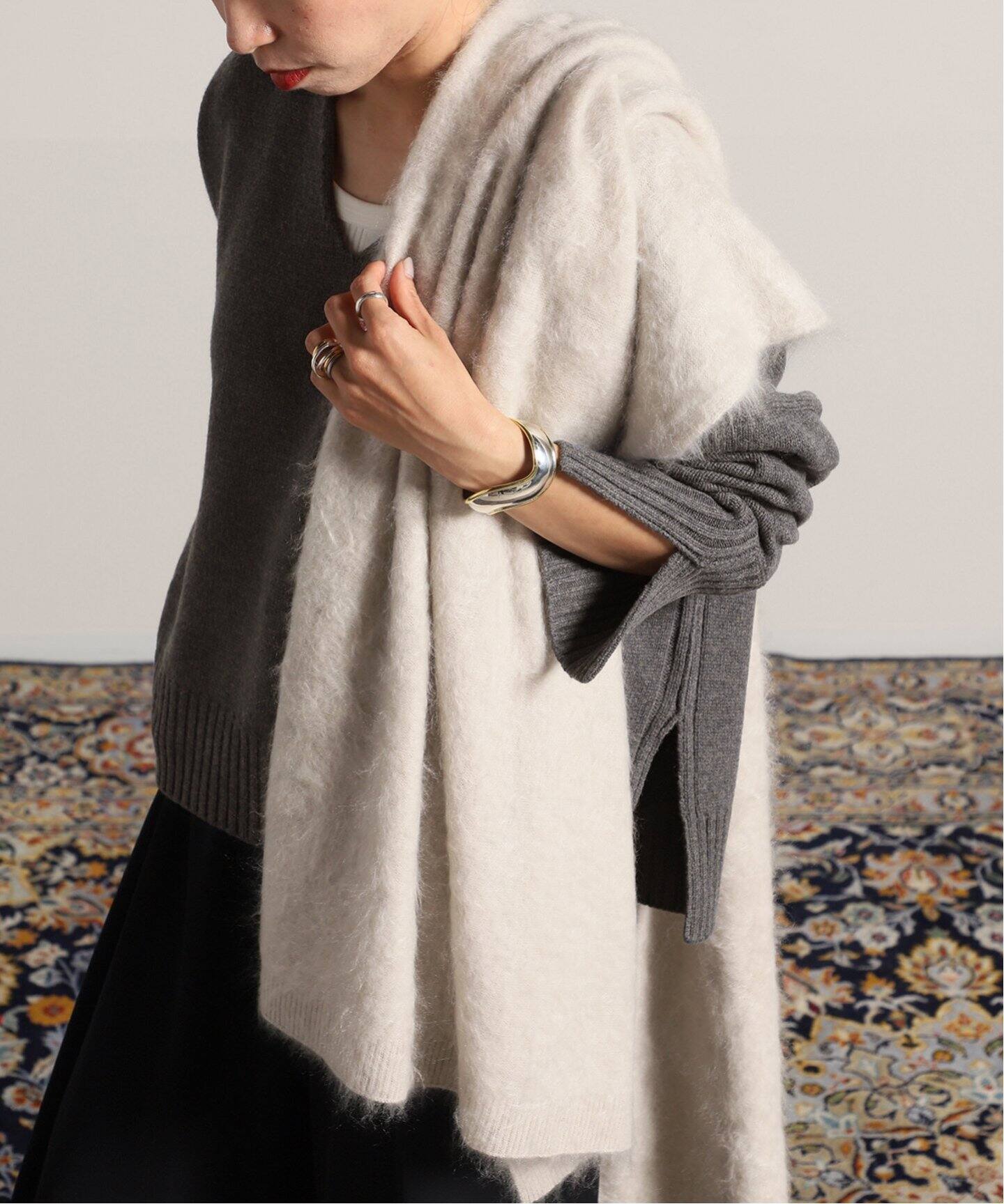 ASAUCE MELER/アソースメレ】カシミヤファーニットストール（ストール  