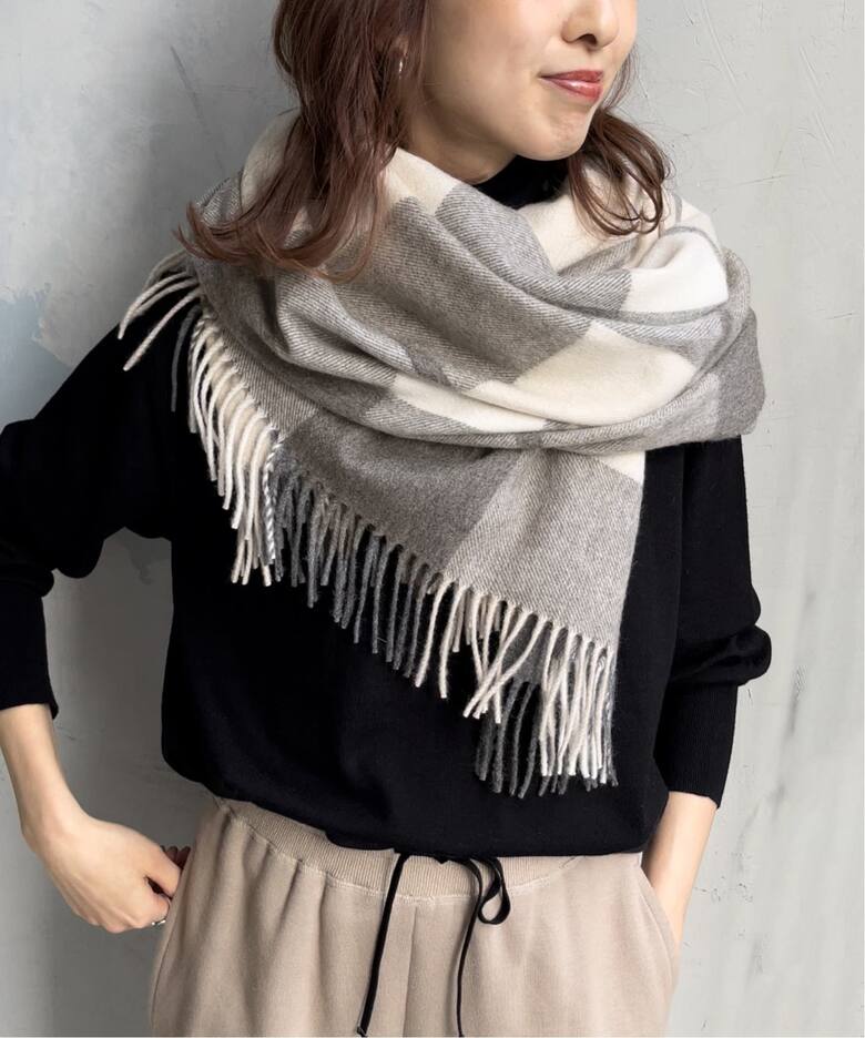 CPG51185】新品 ジョシュアエリス カシミヤ ストール マフラー 大判 転がら 