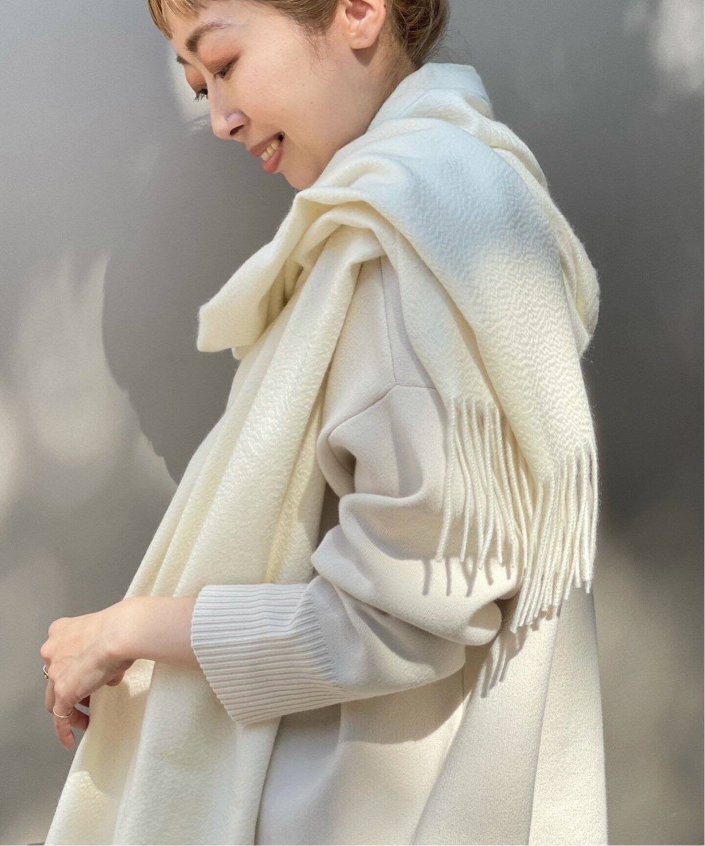 新品】NOBLEORIGINALカシミヤストール（ホワイト） 