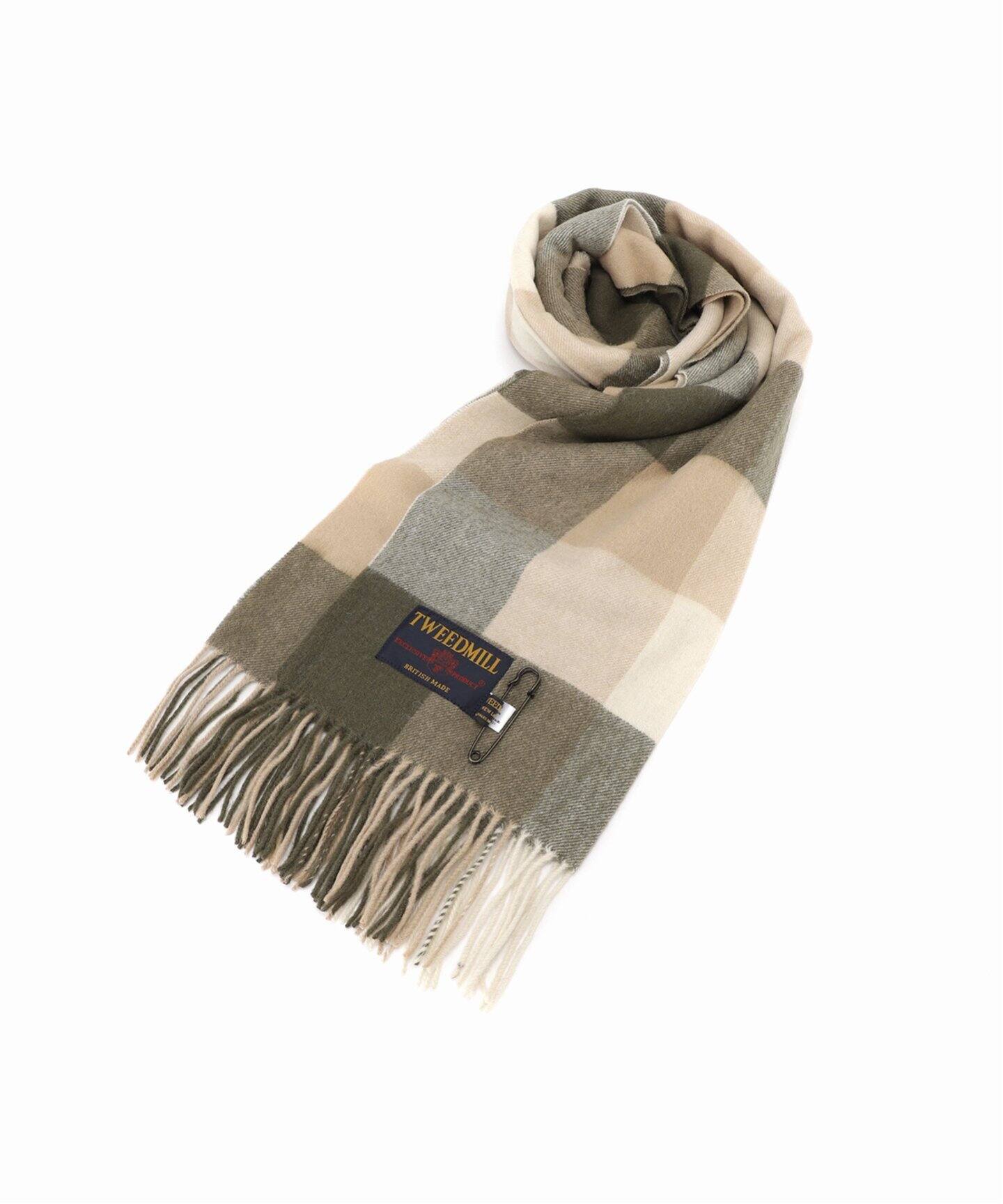 TWEEDMILL / ツイードミル】 LAMBSWOOL チェックマフラー 50cm×190cm ...
